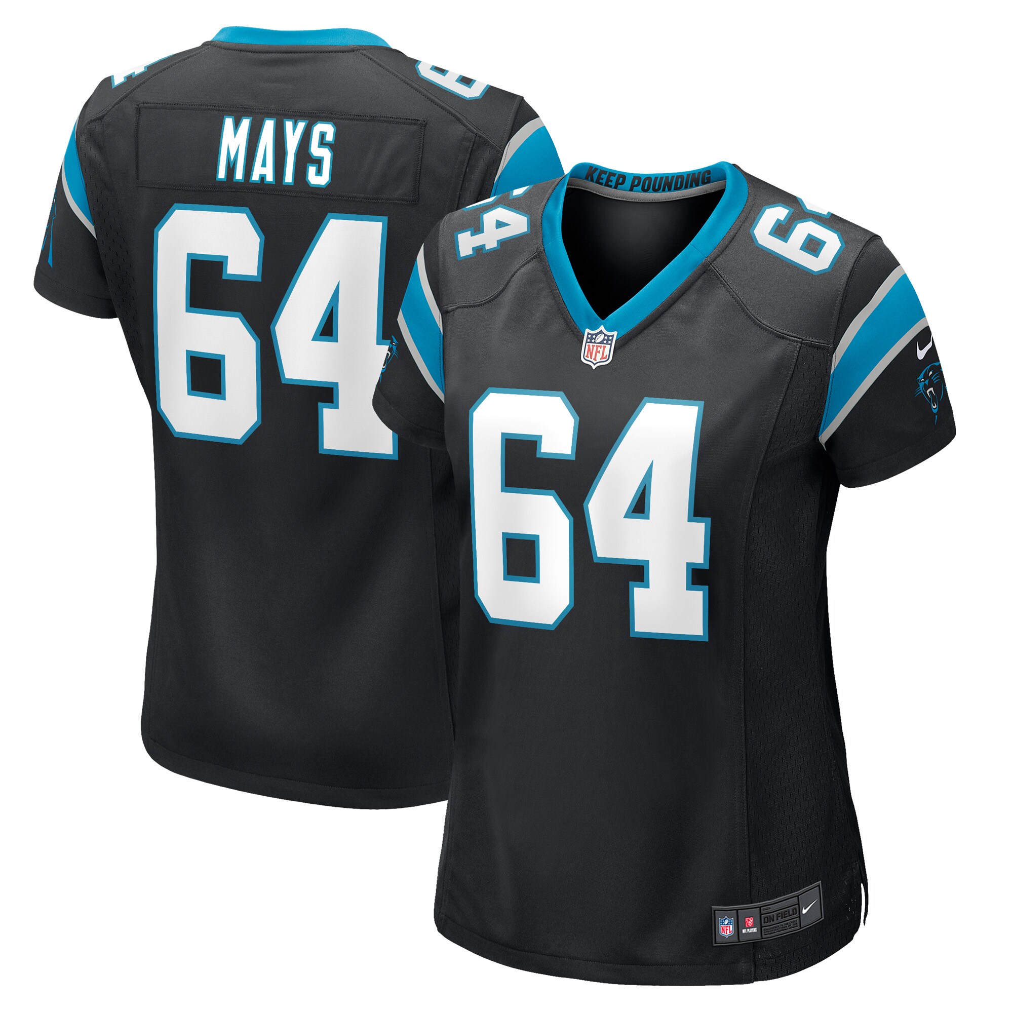 Cade Mays Carolina Panthers  Women's Game Player Jersey - Black