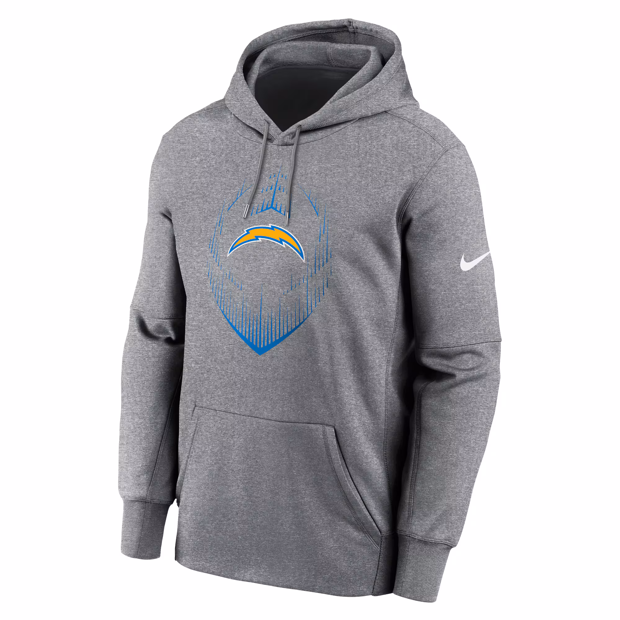 Los Angeles Chargers Icon Performance Pullover Hoodie - Heather Gray