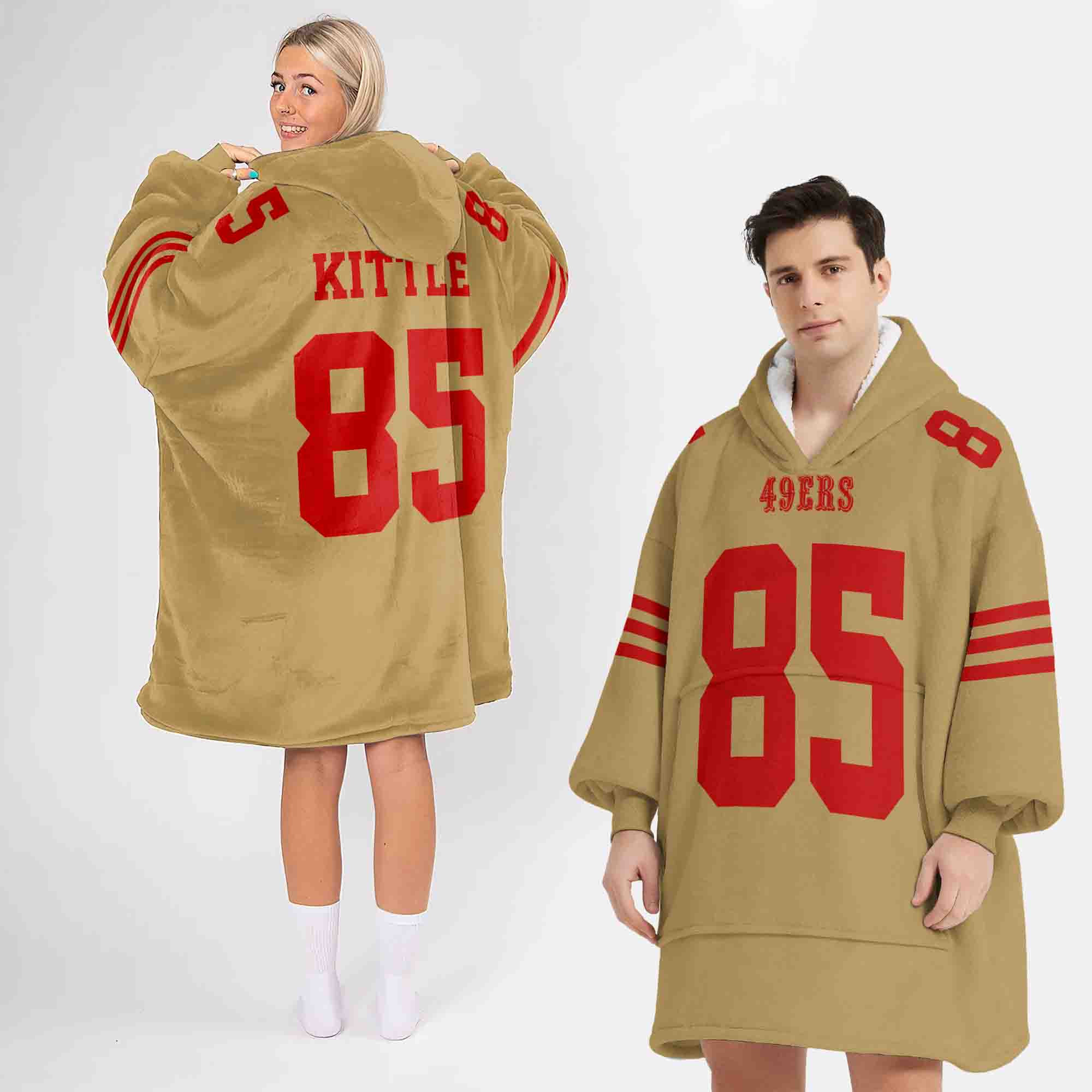 Adult 85 San Francisco 49ers Football Unisex Blanket Hoodie