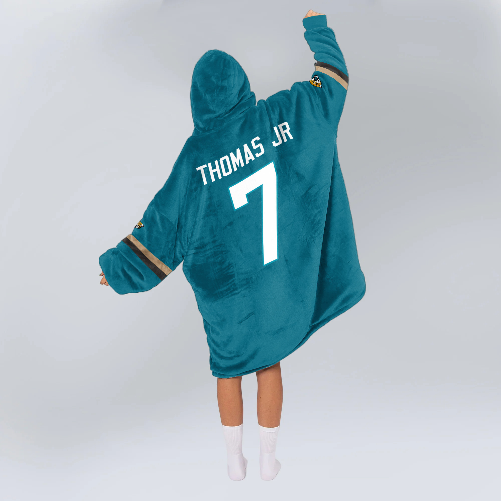 Adult 7 Jacksonville Football Unisex Blanket Hoodie