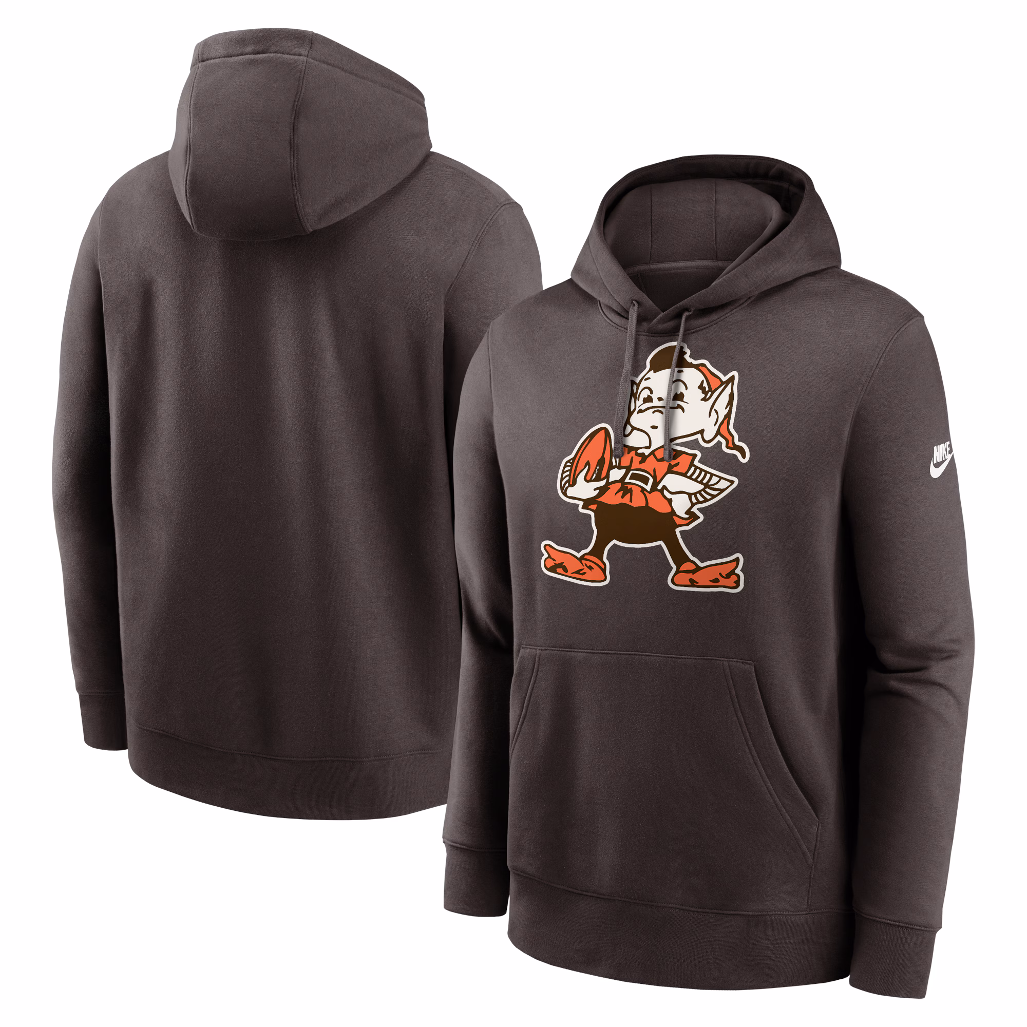 Cleveland Browns Rewind Club Logo Pullover Hoodie - Brown