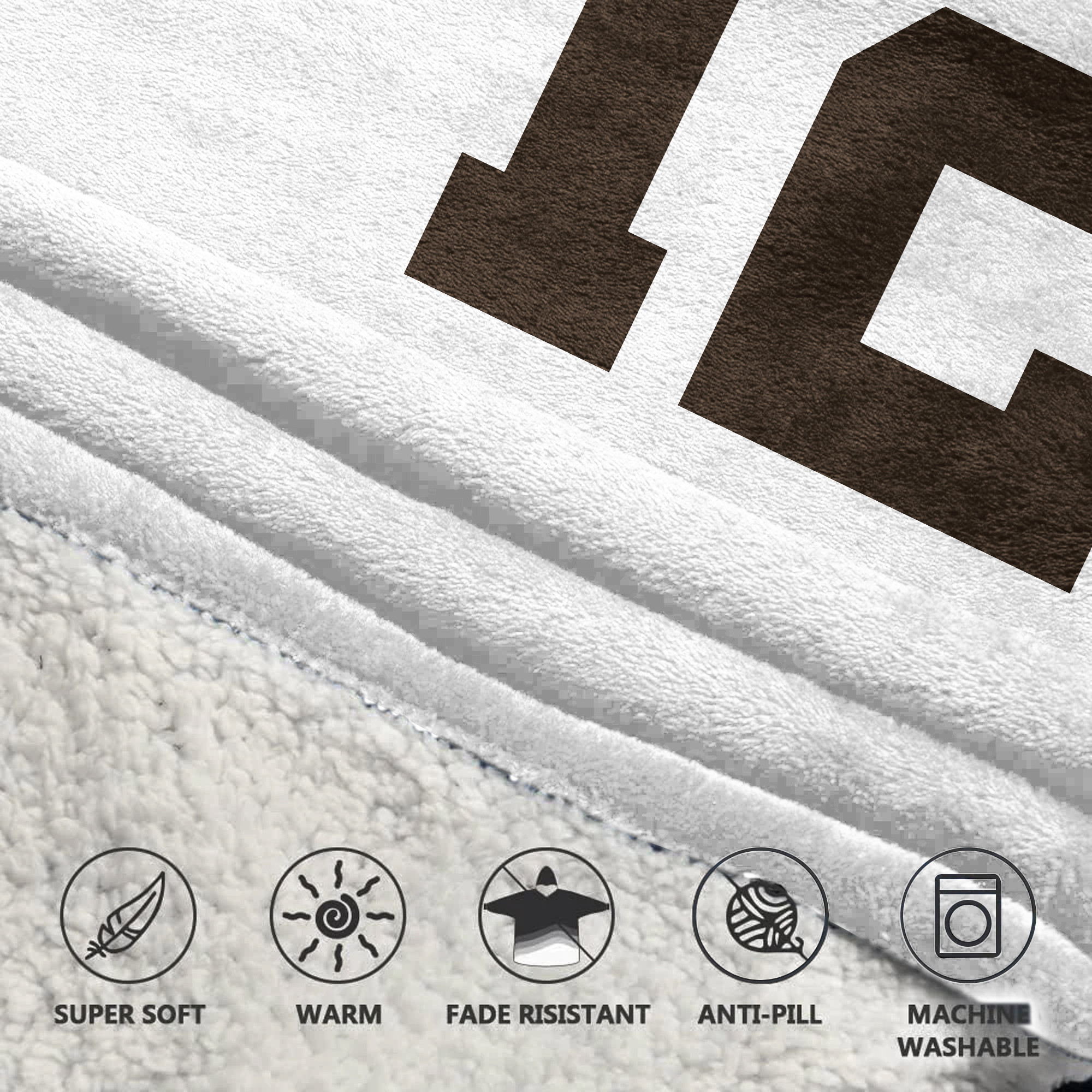 Kid S.S 12 Cleveland Football White Unisex Blanket Hoodie