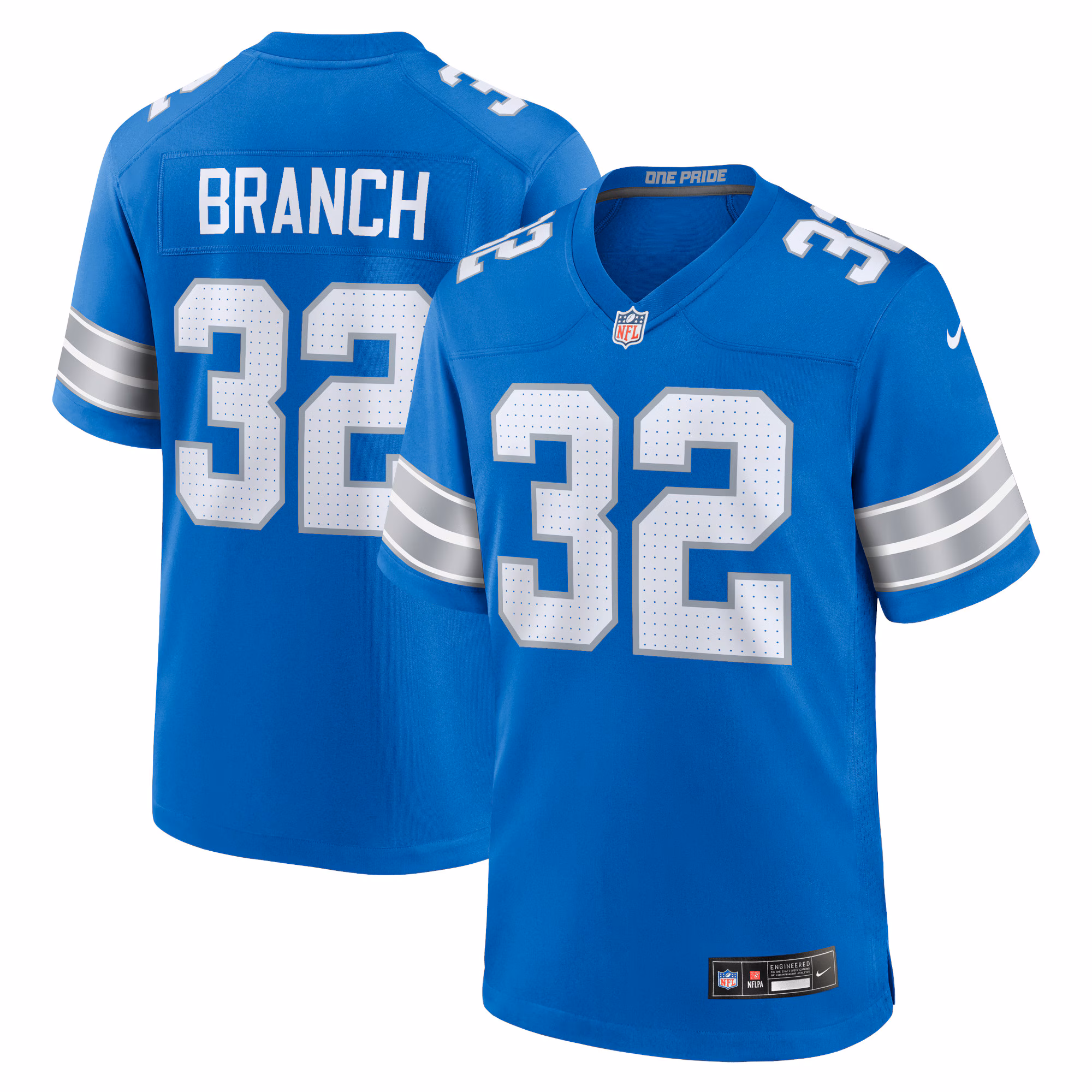 Brian Branch Detroit Lions Game Jersey - Blue