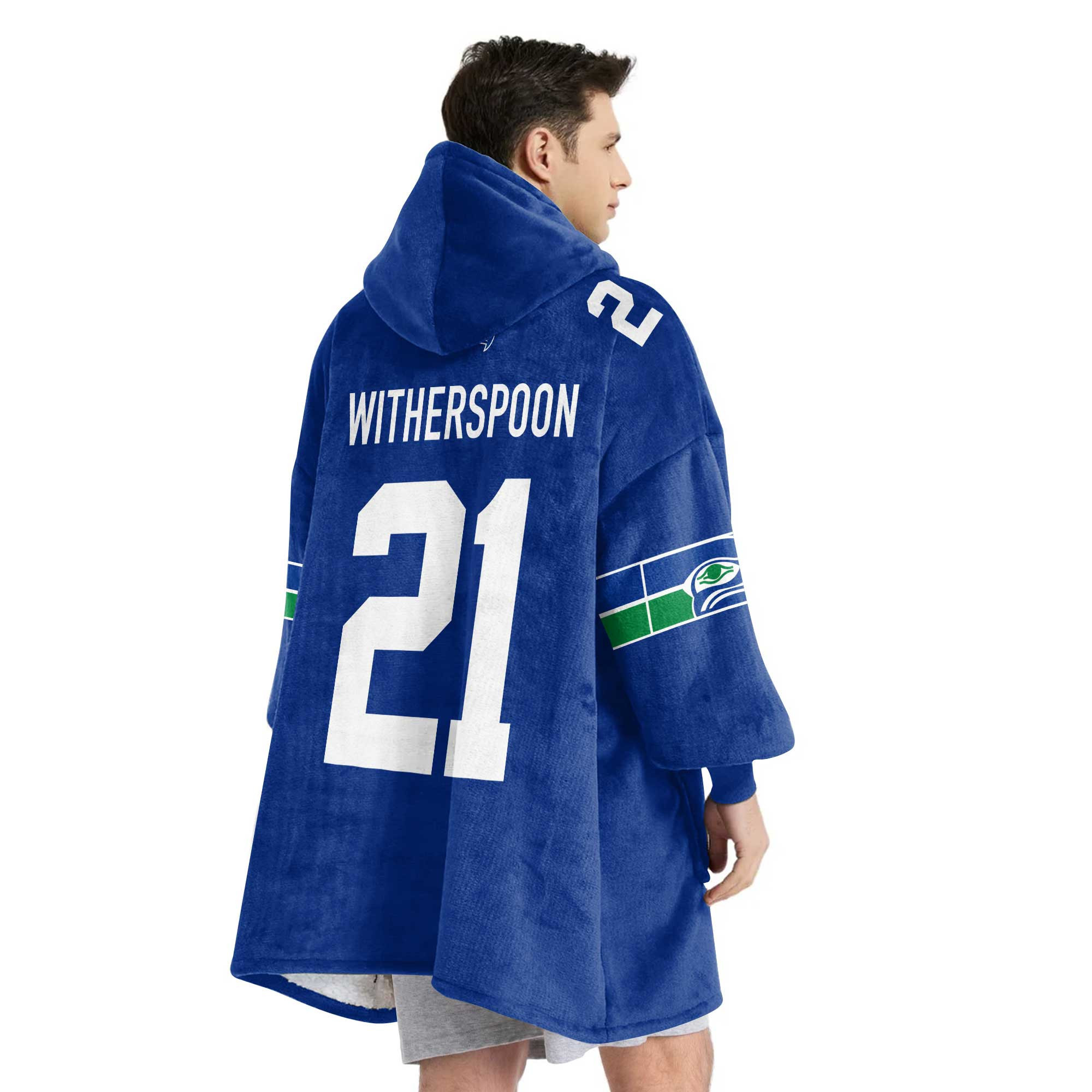 Adult 21 Seattle Football Unisex Blanket Hoodie