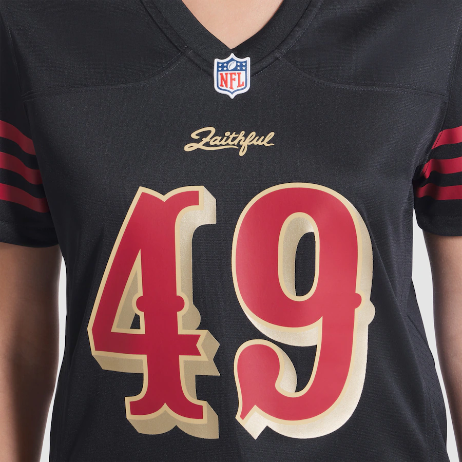 The Faithful #49 San Francisco 49ers Women's 2025 Rivalries Collection Game Jersey - Black