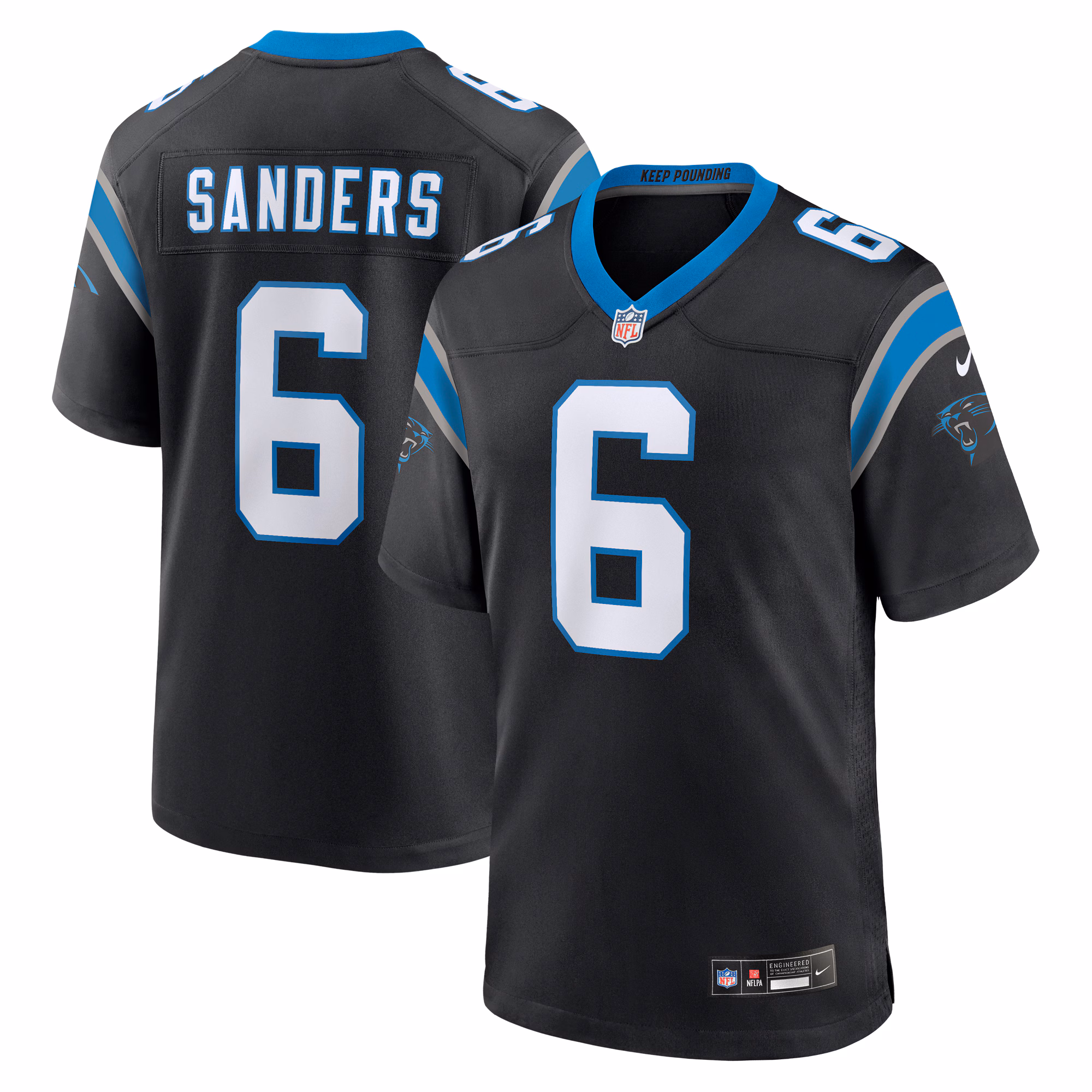 Miles Sanders Carolina Panthers Team Game Jersey - Black
