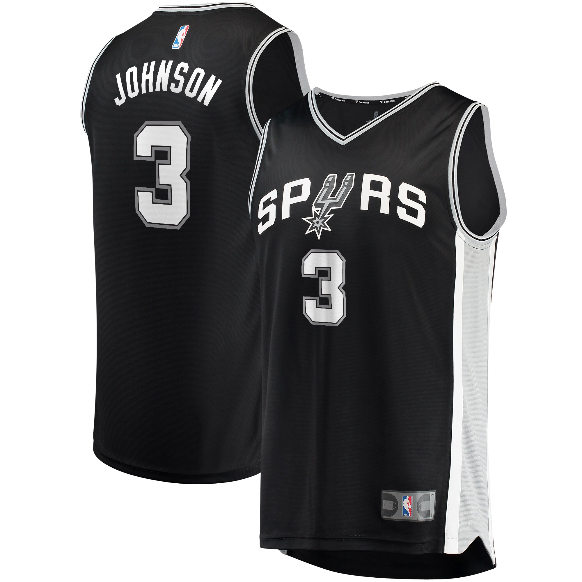 Keldon Johnson San Antonio Spurs  Fast Break Replica Jersey Black - Icon Edition