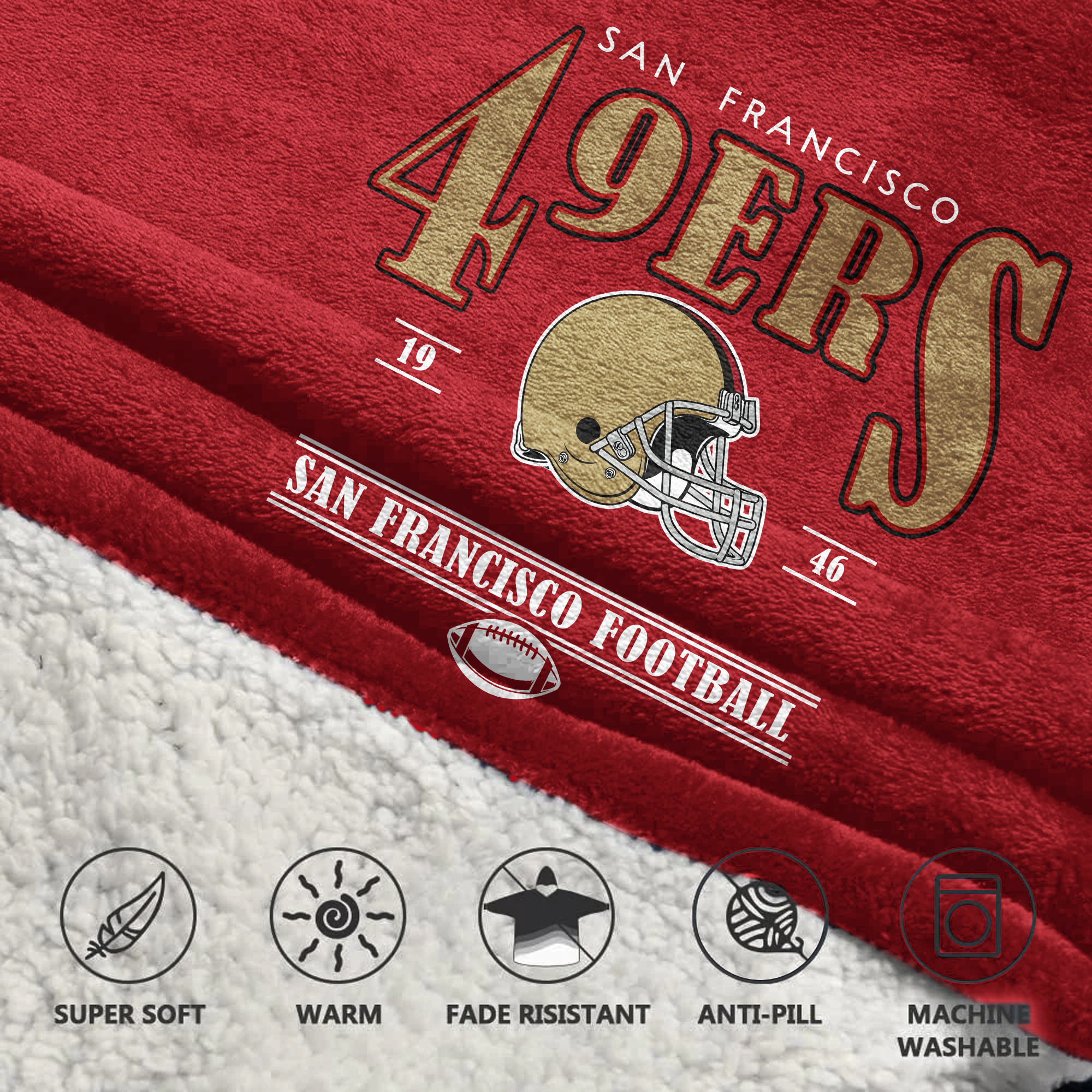 Adult Starry San Francisco 49ers Football Unisex Blanket Hoodie
