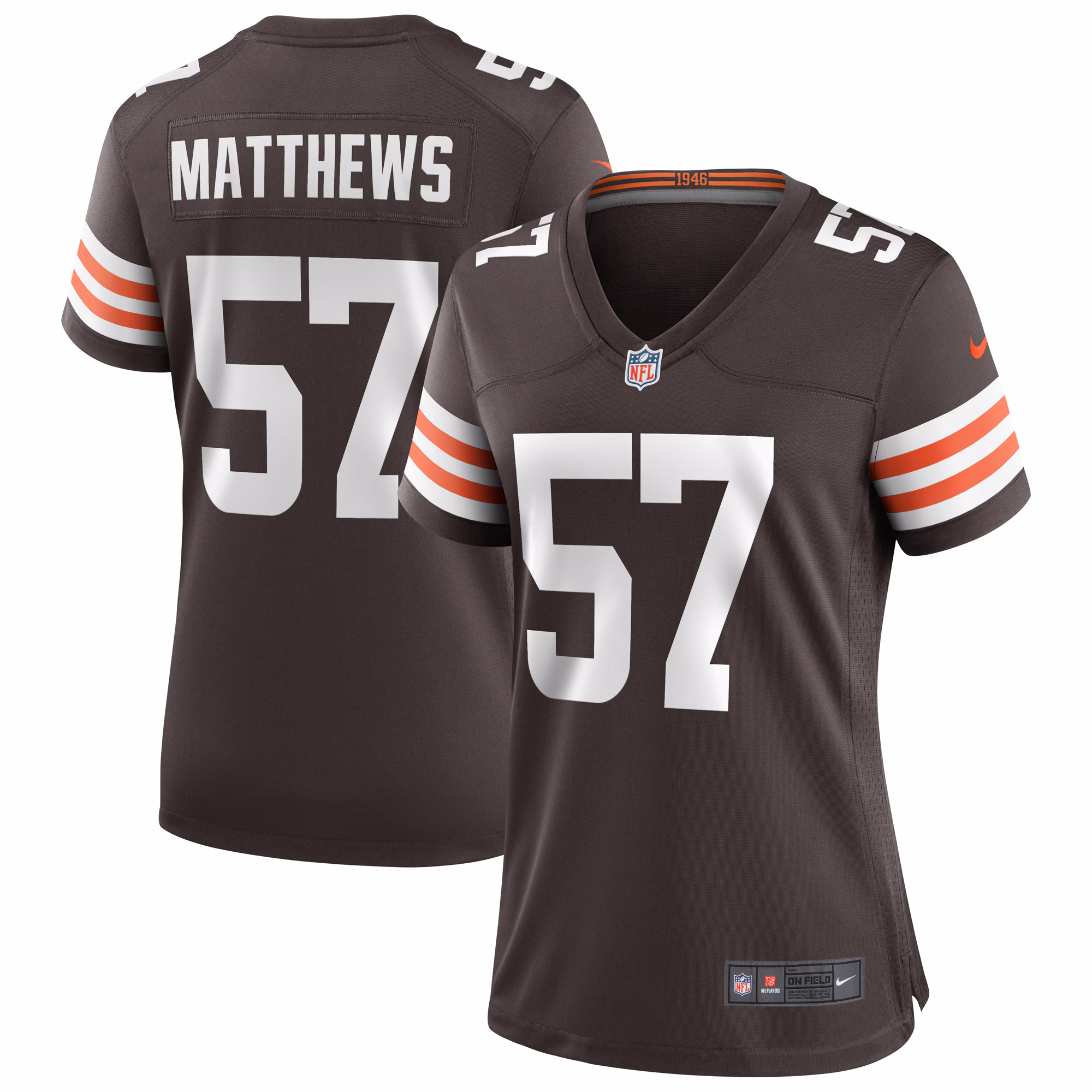 Clay Matthews Cleveland Browns Women's Game Retired Player Jersey - Brown
