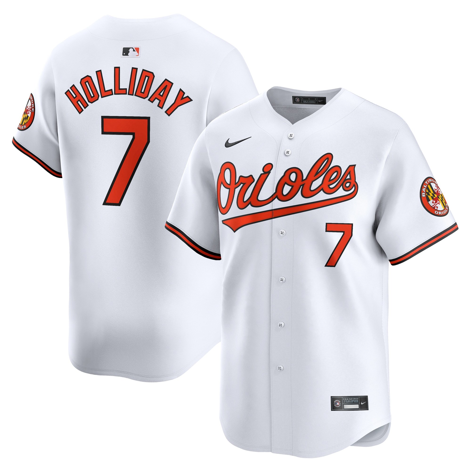 Men's Baltimore Orioles Jackson Holliday  White Home Limited Player Jersey