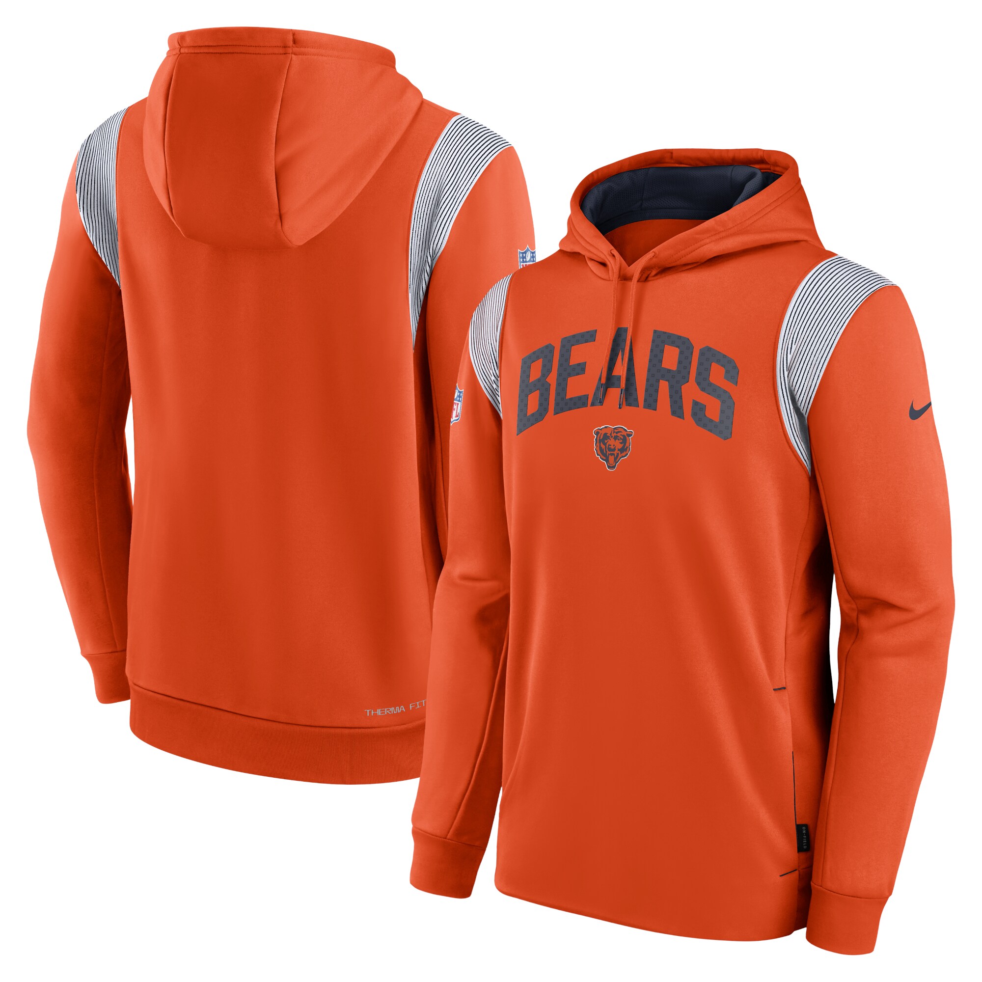 Chicago Bears Sideline Athletic Stack Performance Pullover Hoodie - Navy