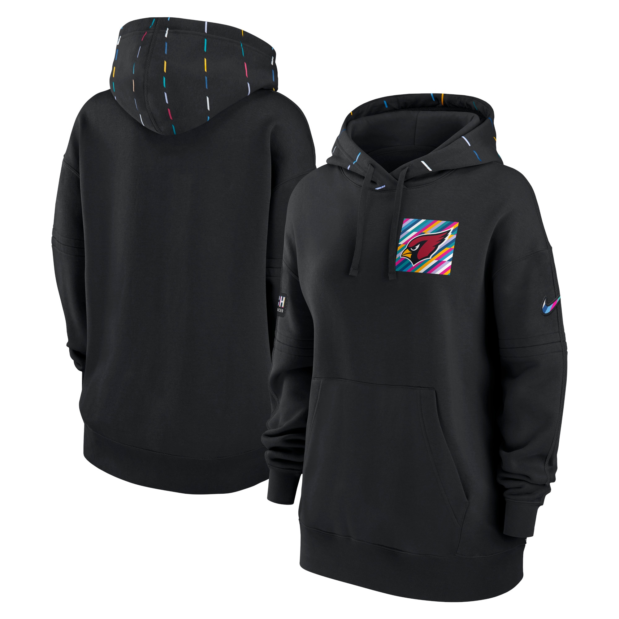Arizona Cardinals Women's 2023 NFL Crucial Catch Club Pullover Hoodie - Black