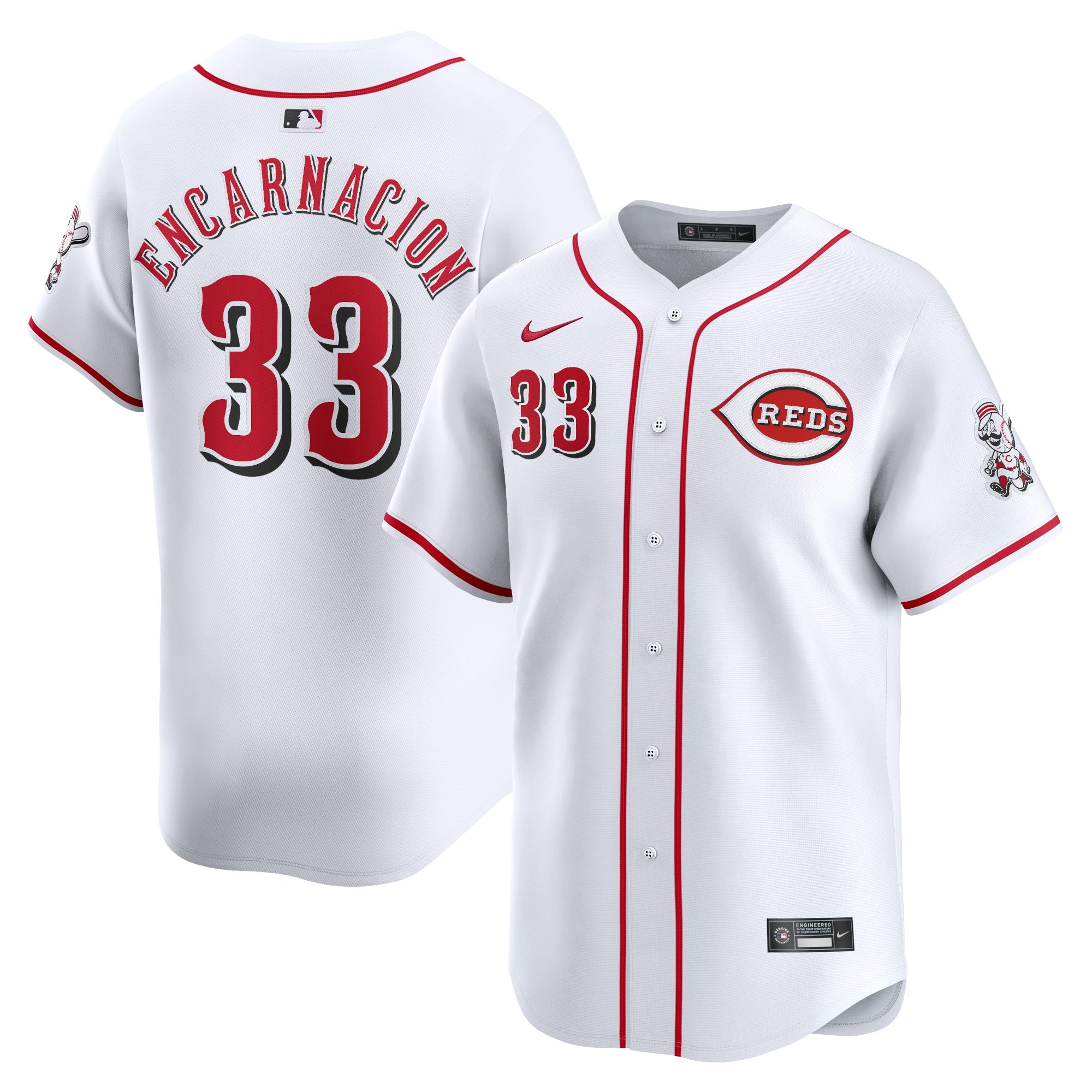 Men's Cincinnati Reds Christian Encarnacion-Strand  White Home Limited Player Jersey