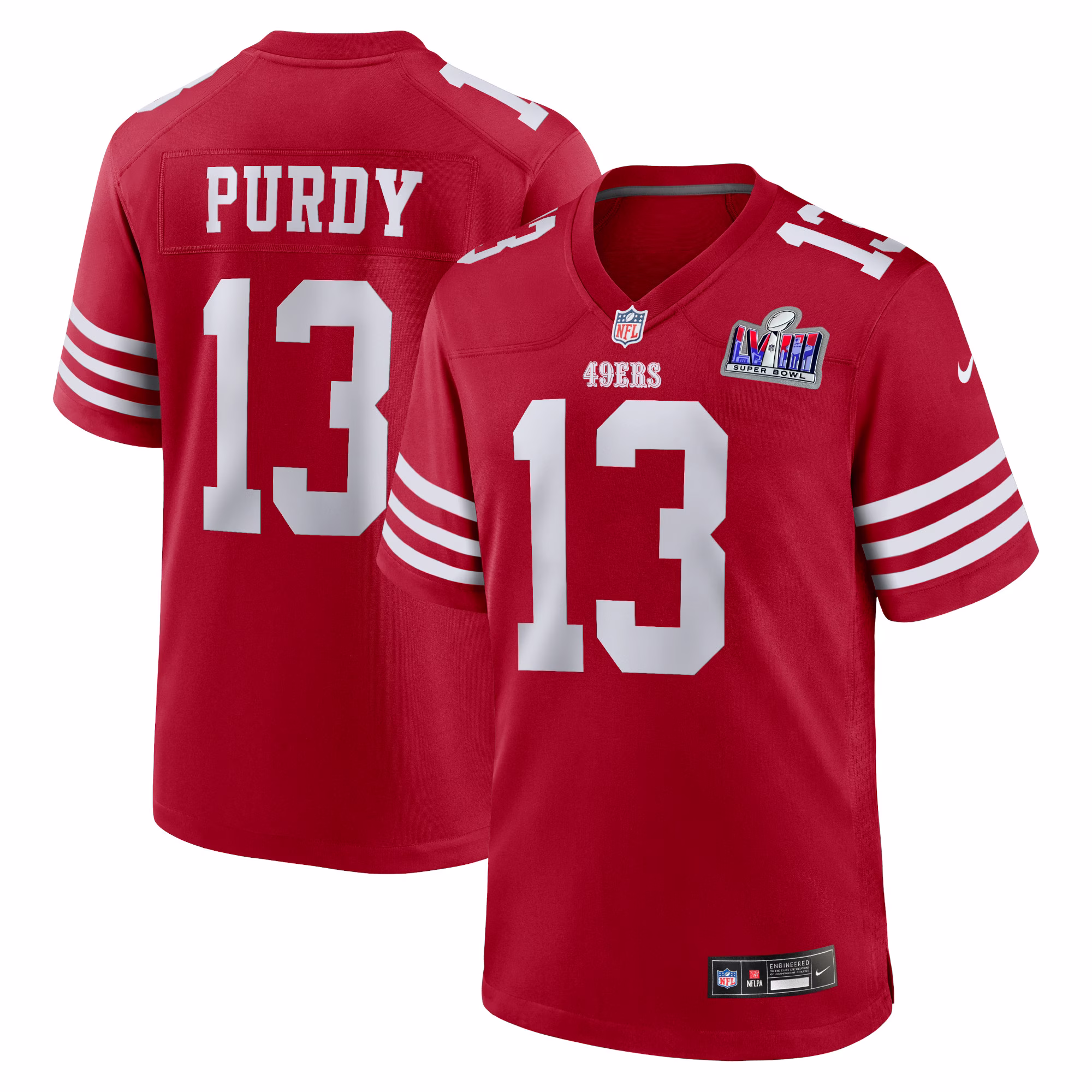 Brock Purdy San Francisco 49ers  2023 Super Bowl LVIII Game Jersey - Scarlet