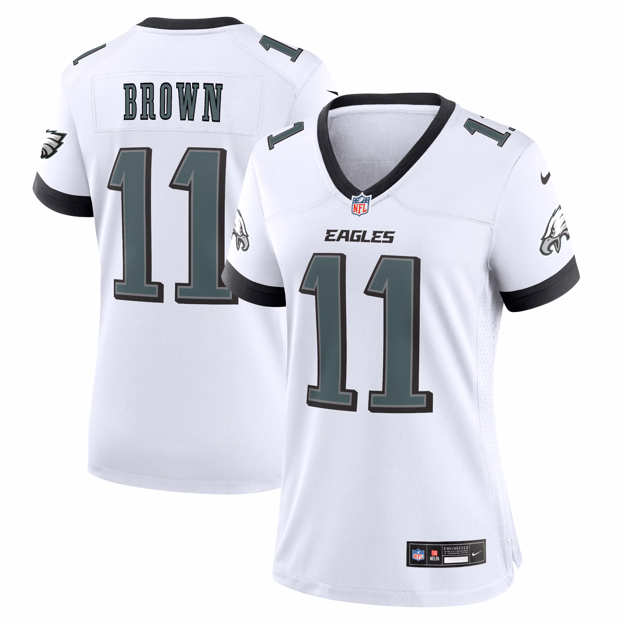A.J. Brown Philadelphia Eagles Women's Team Game Jersey - Midnight Green