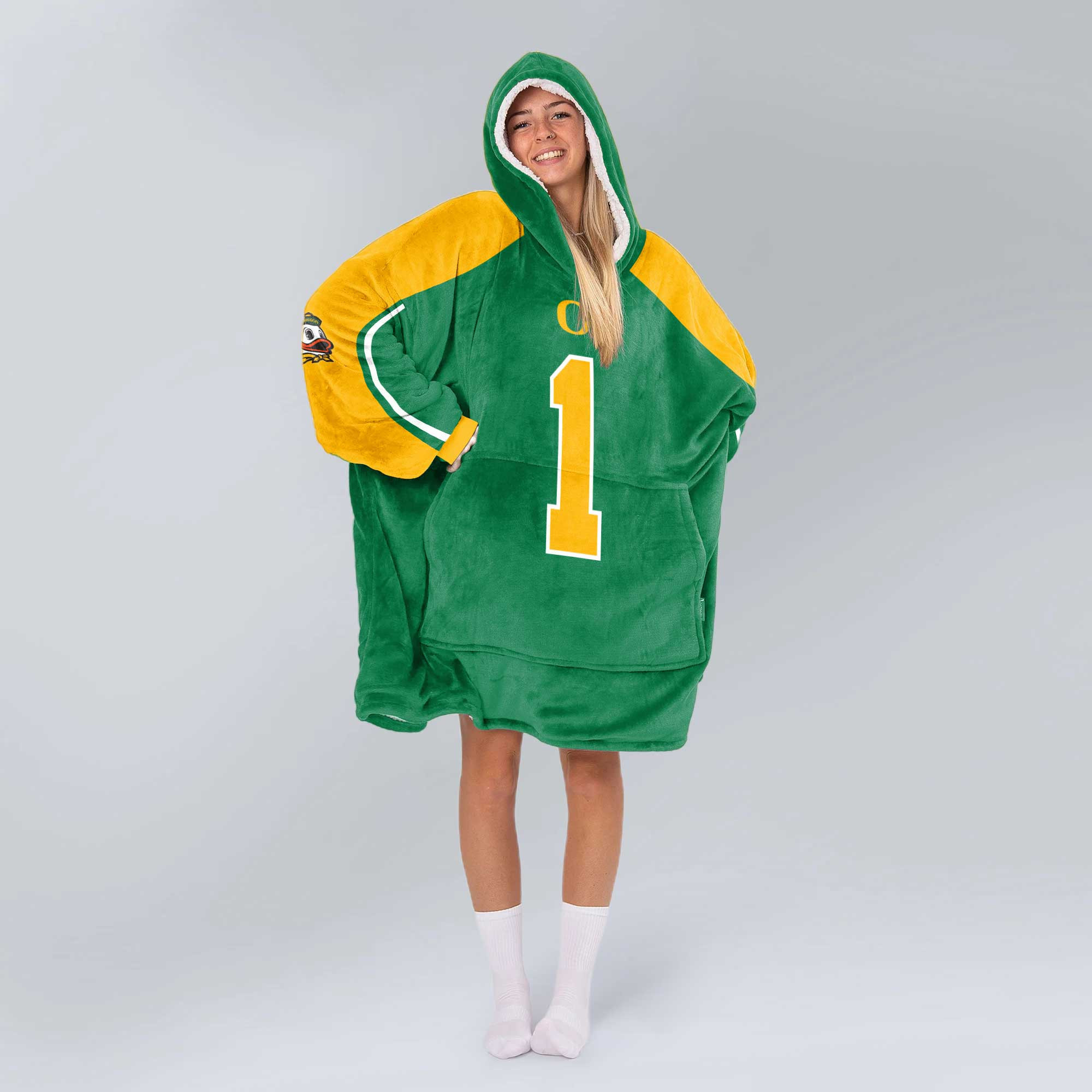 Adult Oregon Football Unisex Blanket Hoodie