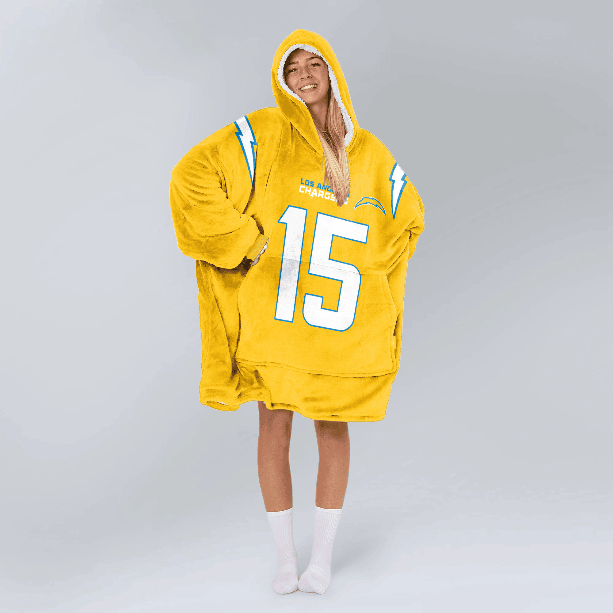 Adult 15 Los Angeles C Football Unisex Blanket Hoodie