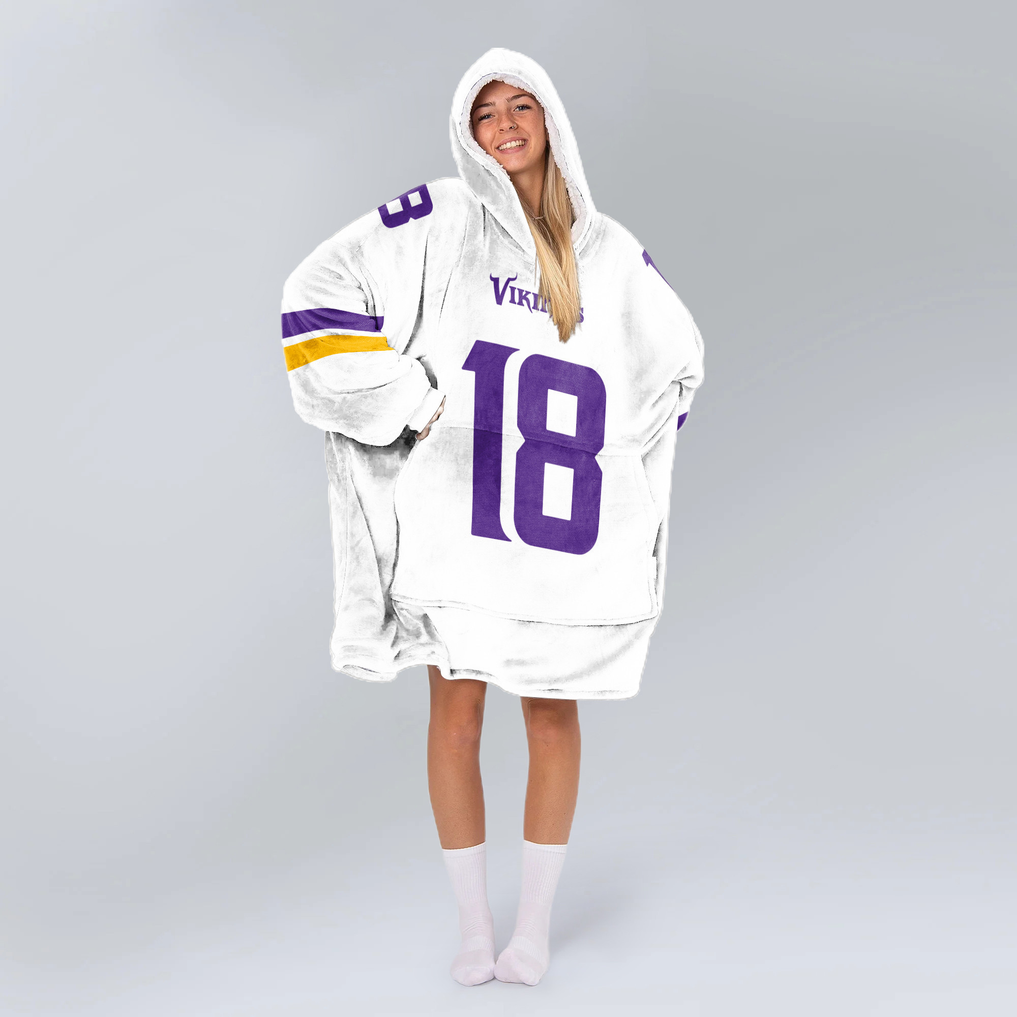 Adult 18 Minnesota Football Unisex Blanket Hoodie