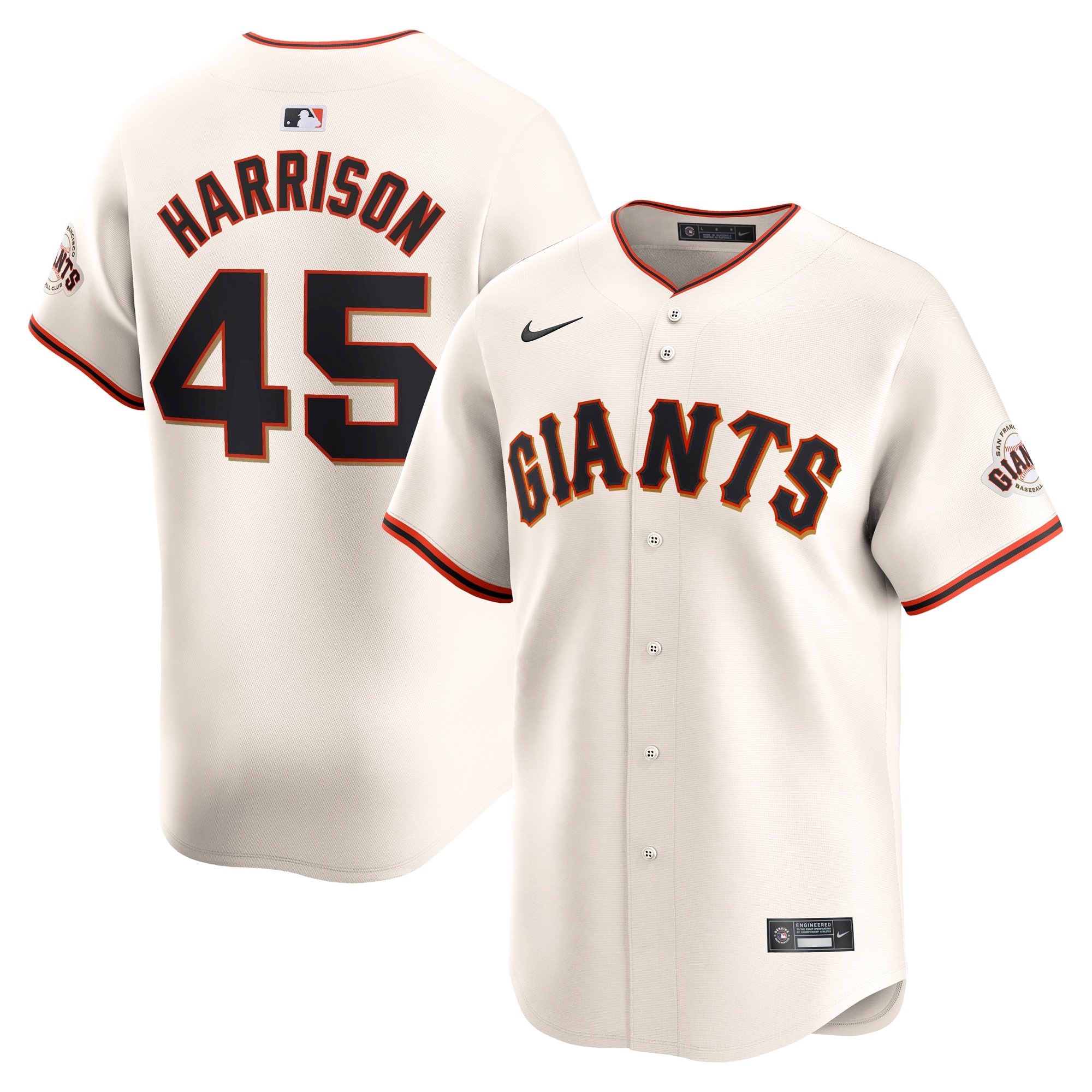 Men's San Francisco Giants Kyle Harrison  Cream Home Limited Player Jersey