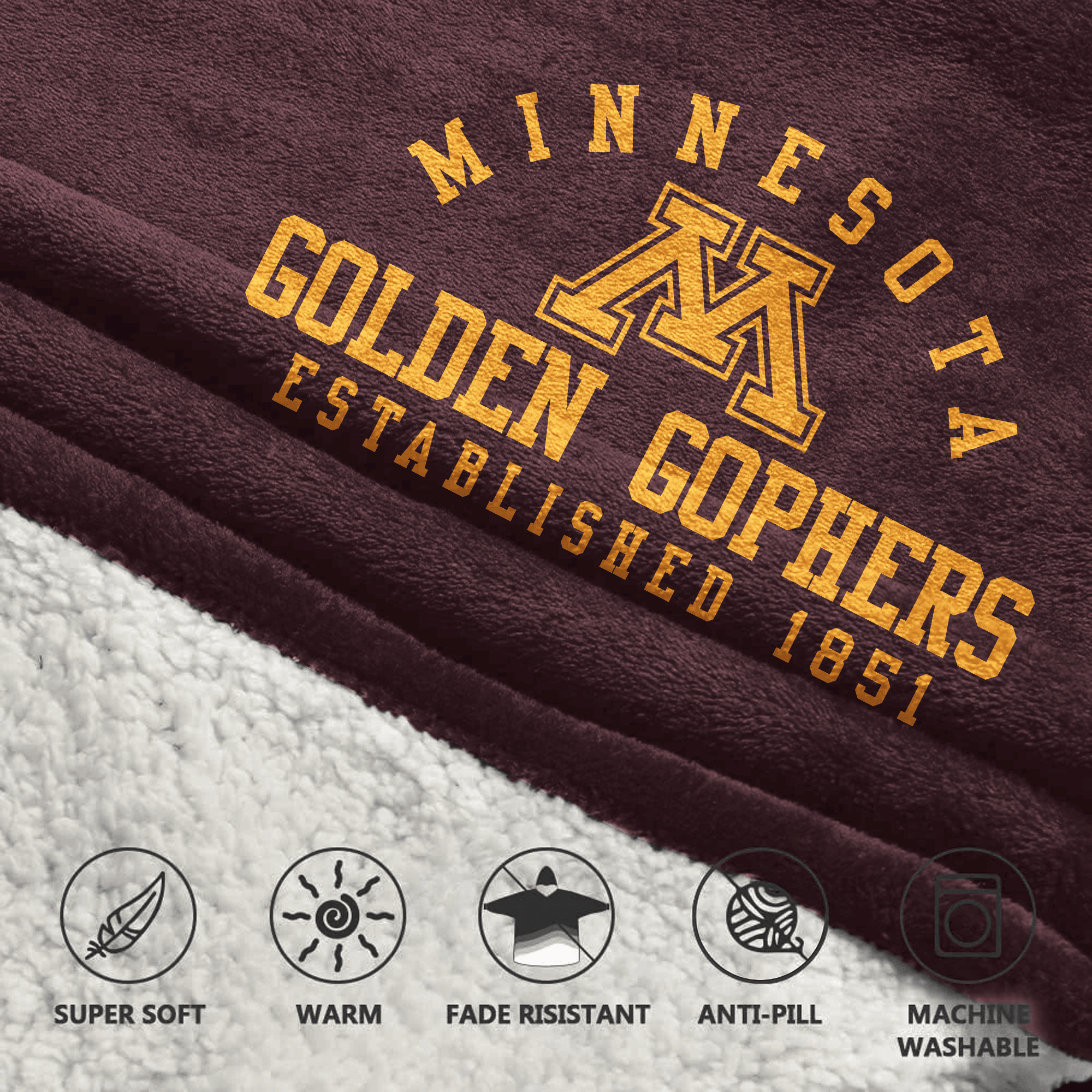 Adult Minnesota Football Unisex Blanket Hoodie