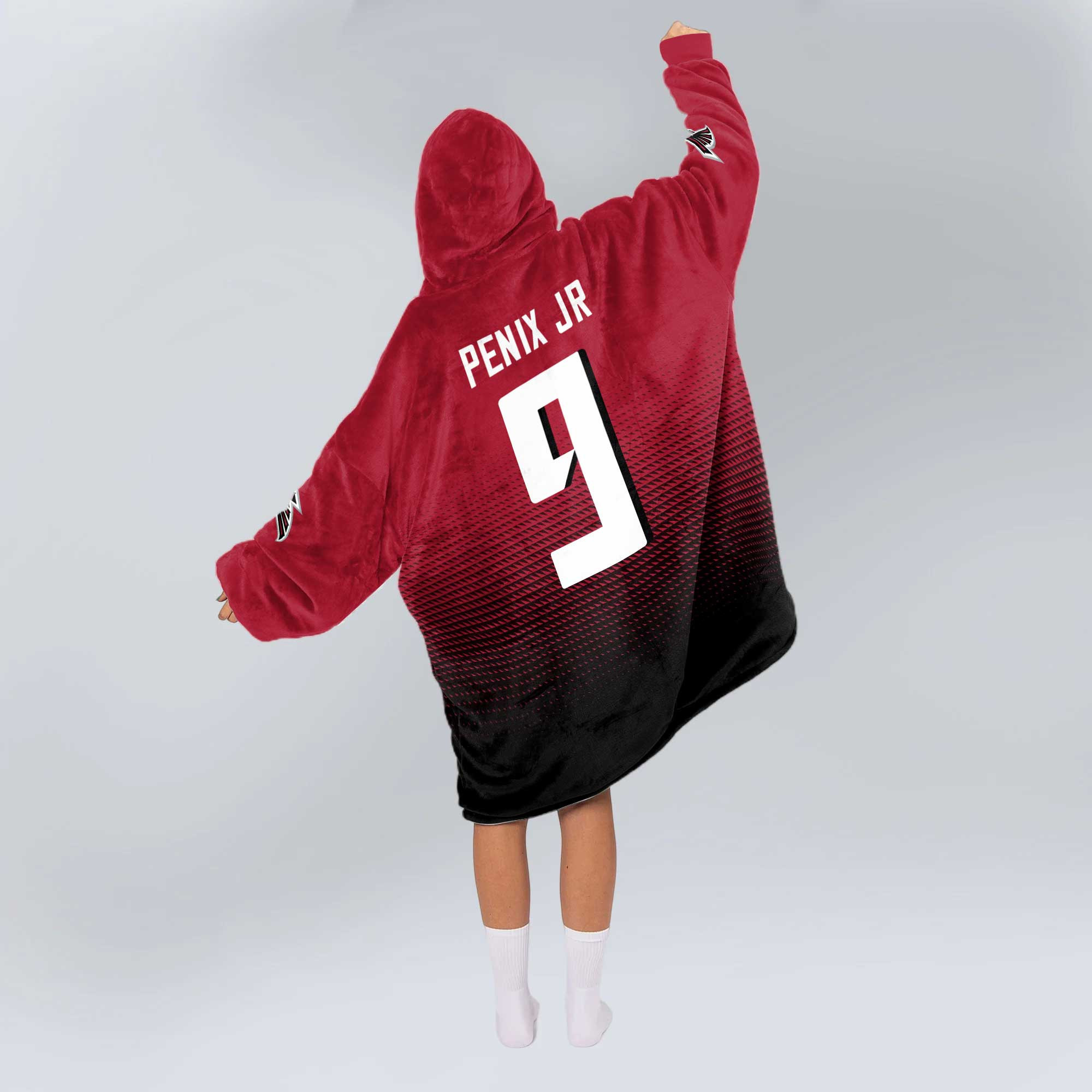 Adult 9 Atlanta Football Unisex Blanket Hoodie