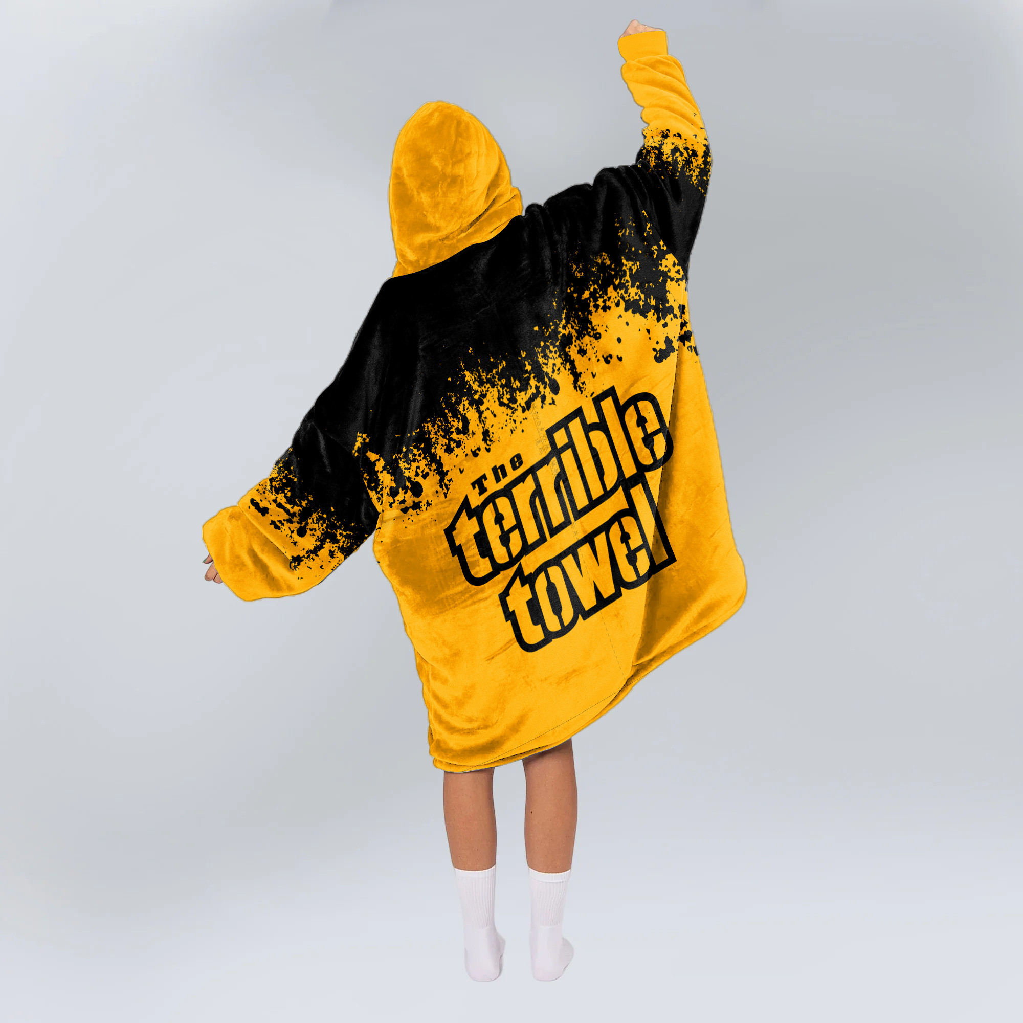 Adult Terrible Towel Pittsburgh Football Unisex Blanket Hoodie