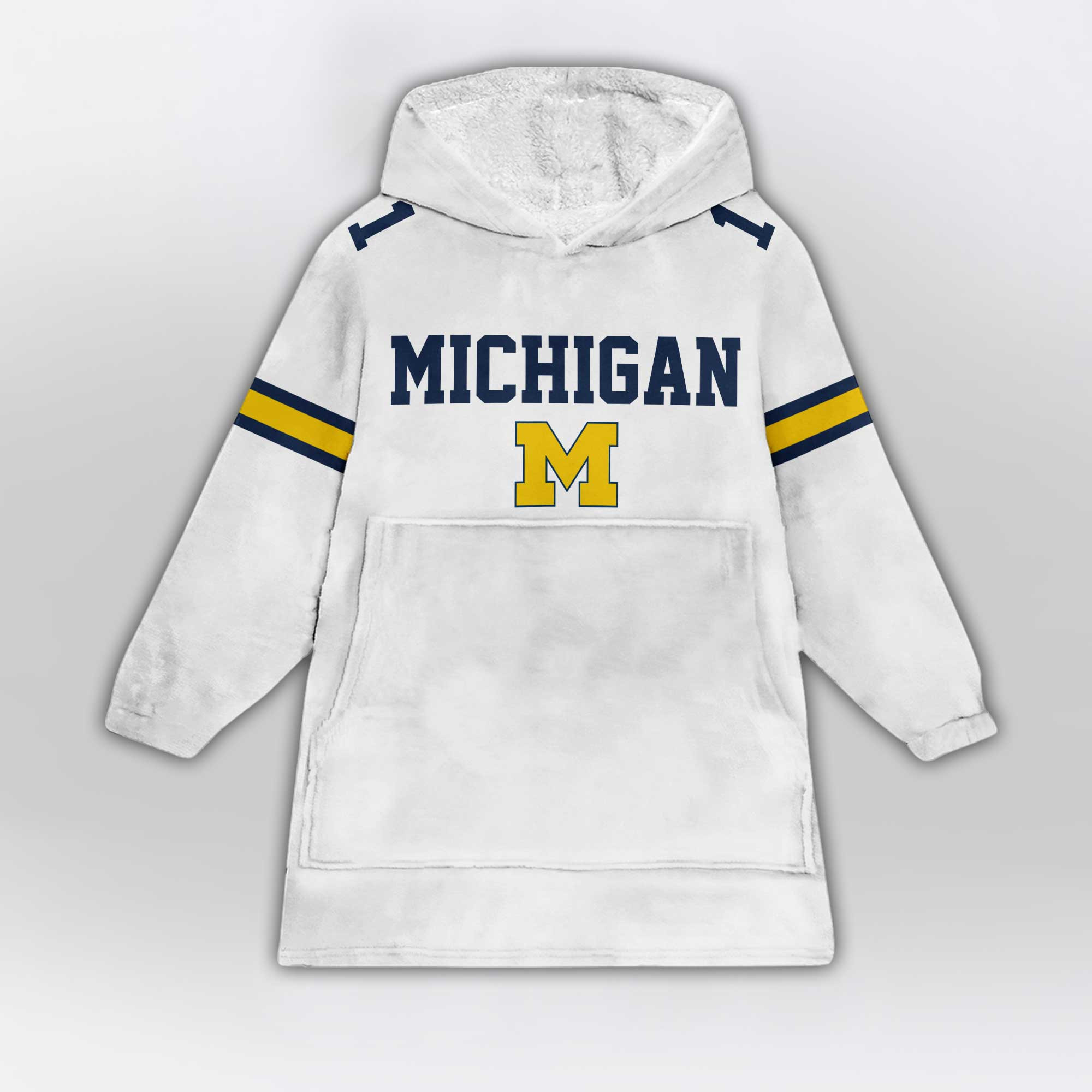 Kid 1 Michigan Football Unisex Blanket Hoodie