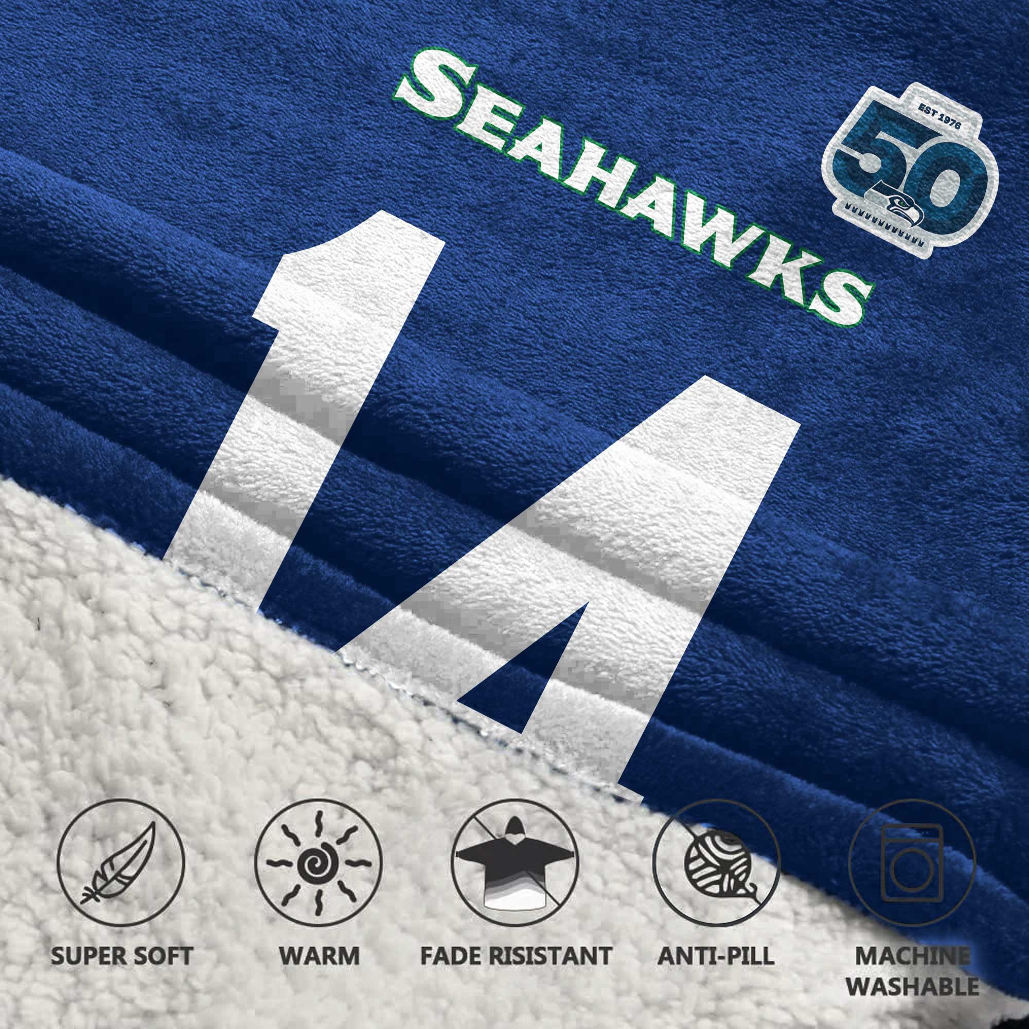 Kid 14 Seattle Football Unisex Blanket Hoodie