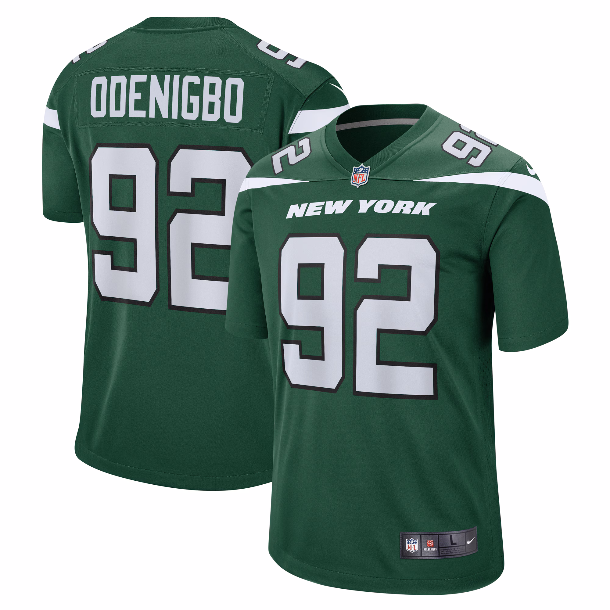 Ifeadi Odenigbo New York Jets  Game Jersey - Gotham Green