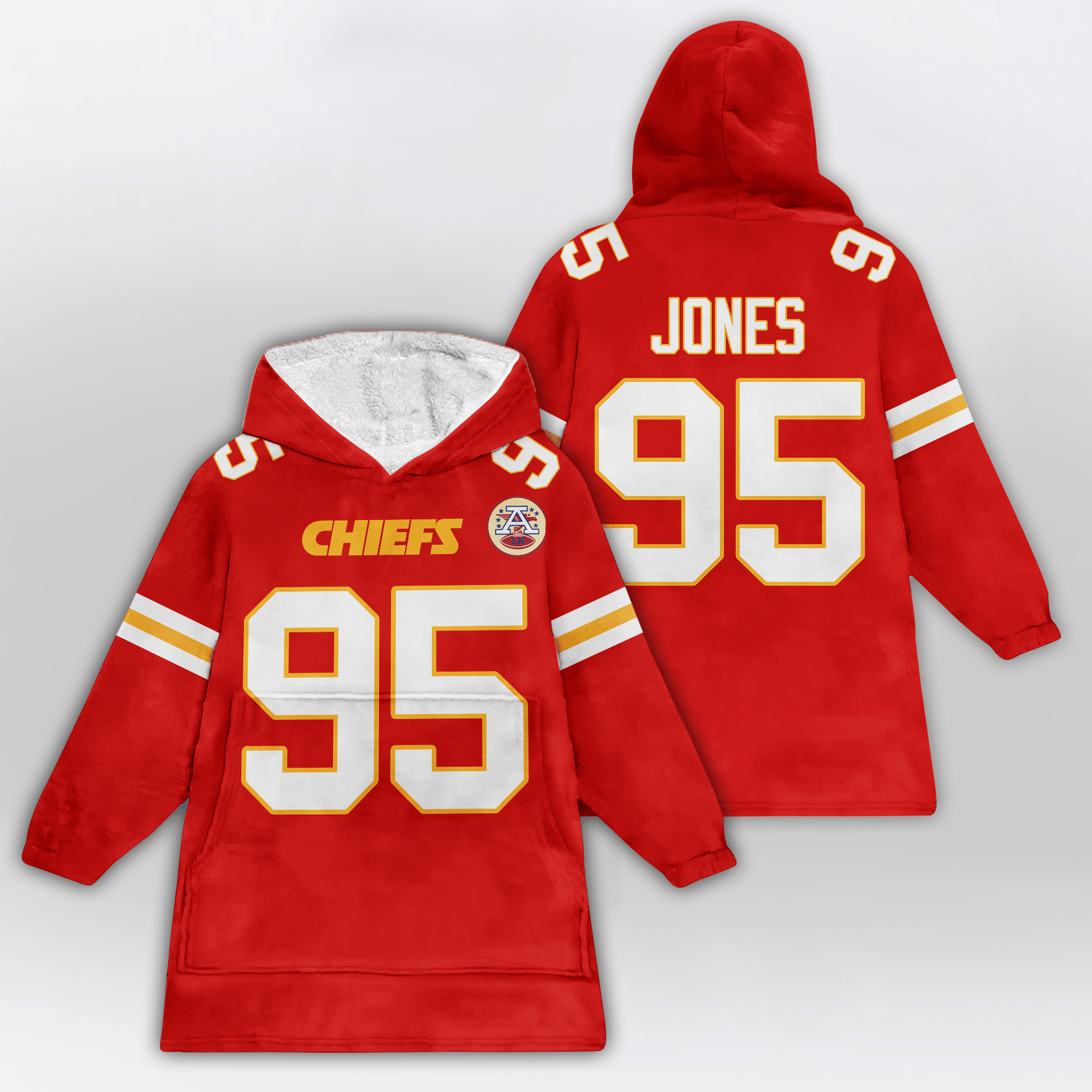 Adult C.J 95 Kansas City Football Unisex Blanket Hoodie