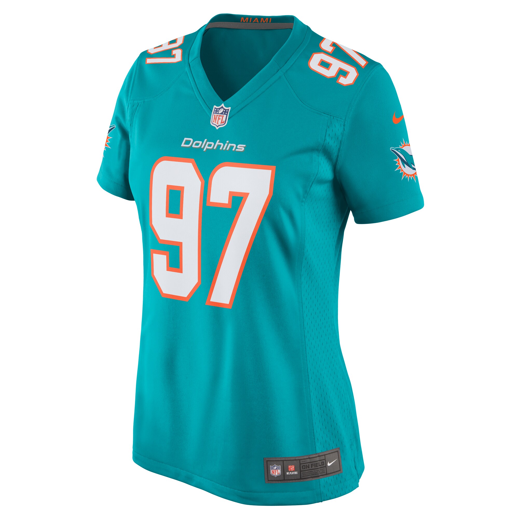 Rashard Lawrence Miami Dolphins Women's Team Game Jersey -  Aqua