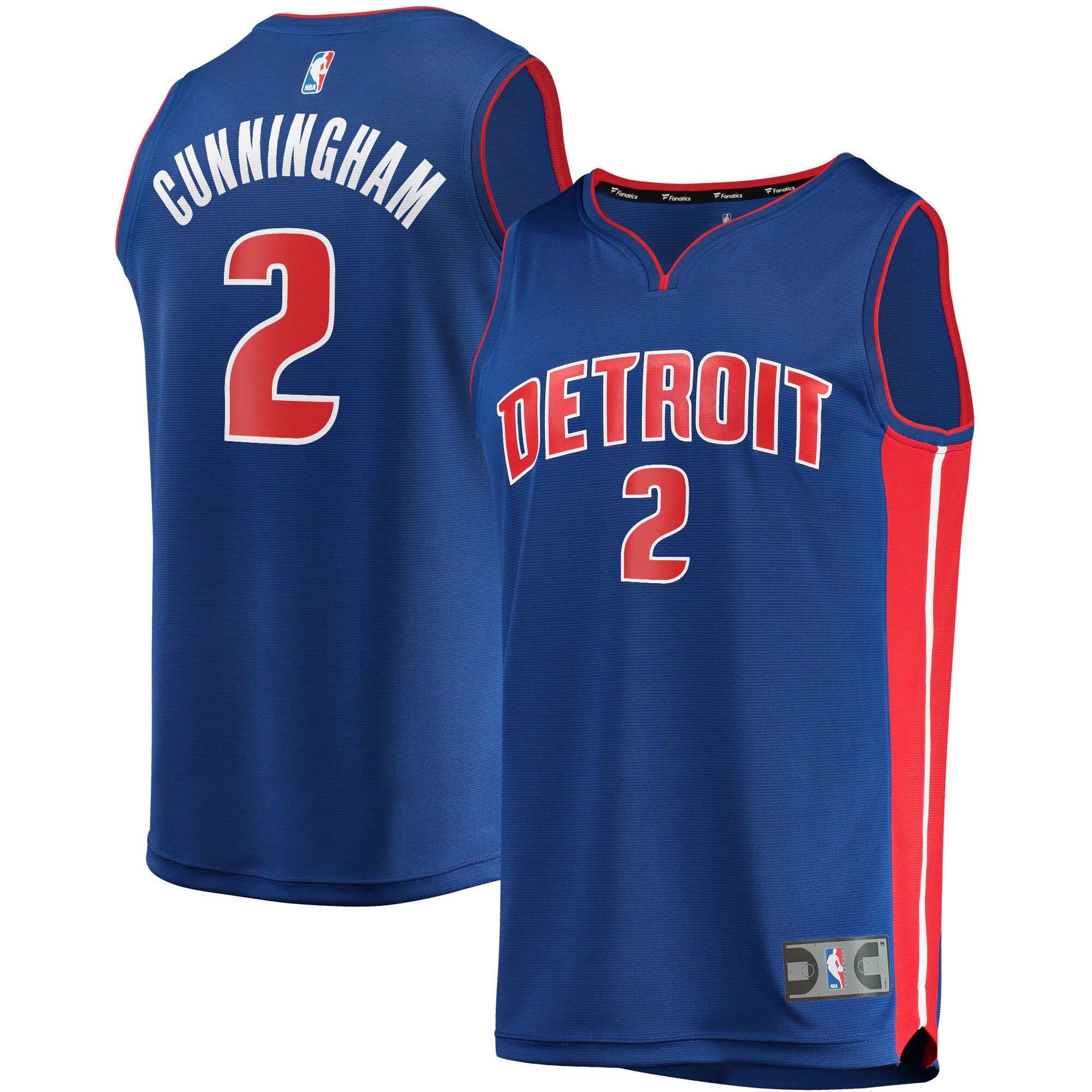 Cade Cunningham Detroit Pistons  2021 NBA Draft First Round Pick Fast Break Replica Jersey Blue - Icon Edition