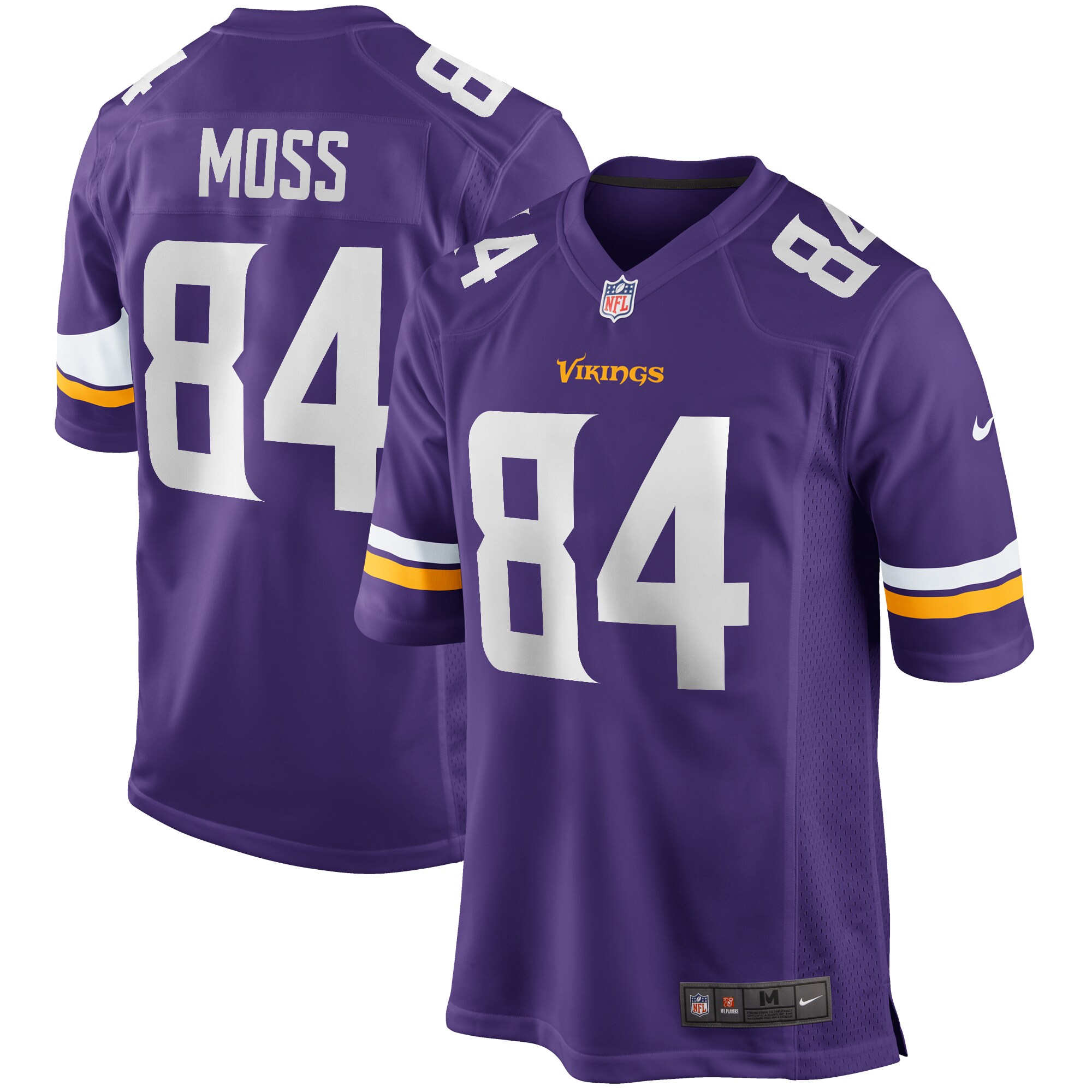 Randy Moss Minnesota Vikings Game Retired Player Jersey - Purple