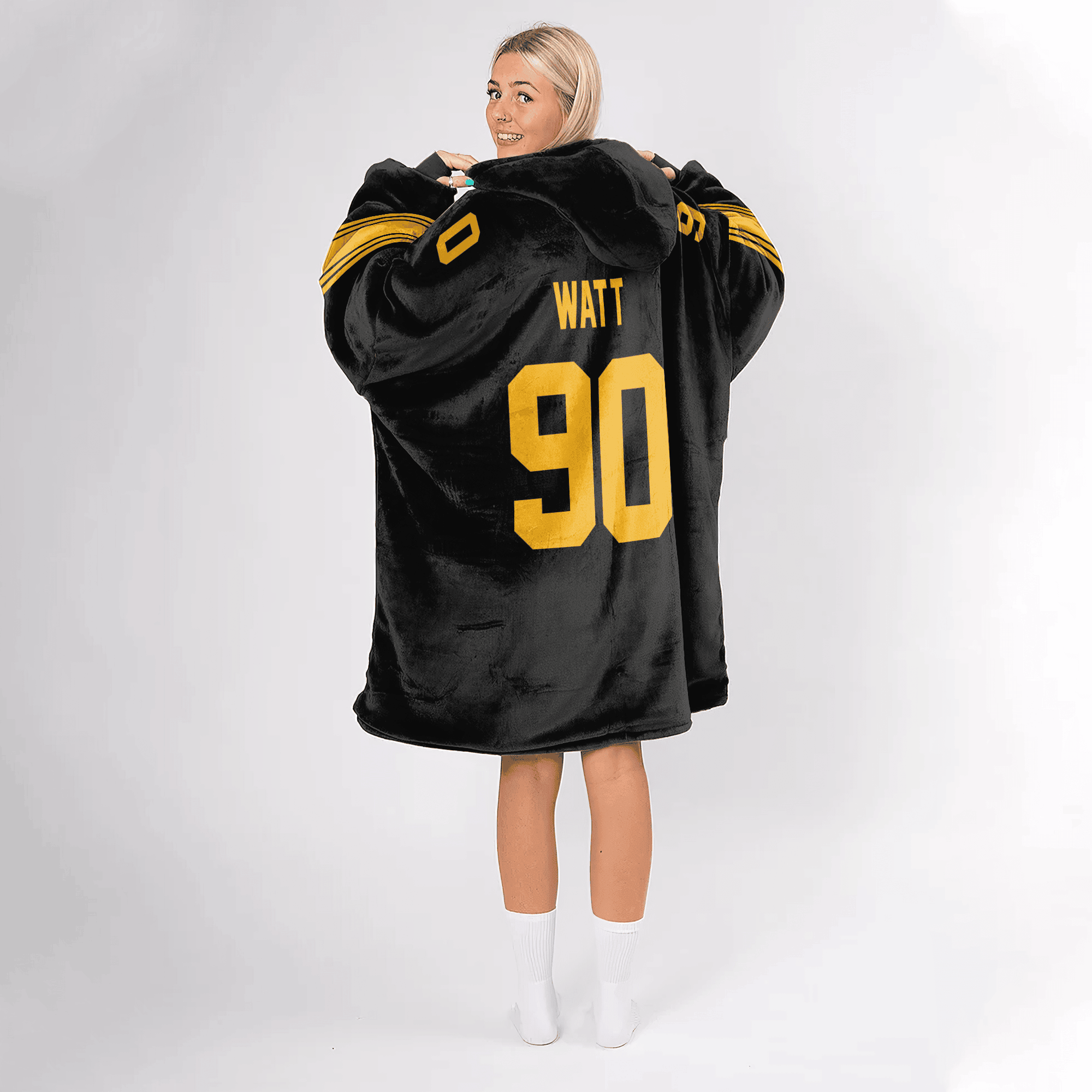 Adult 90 Pittsburgh Football Unisex Blanket Hoodie