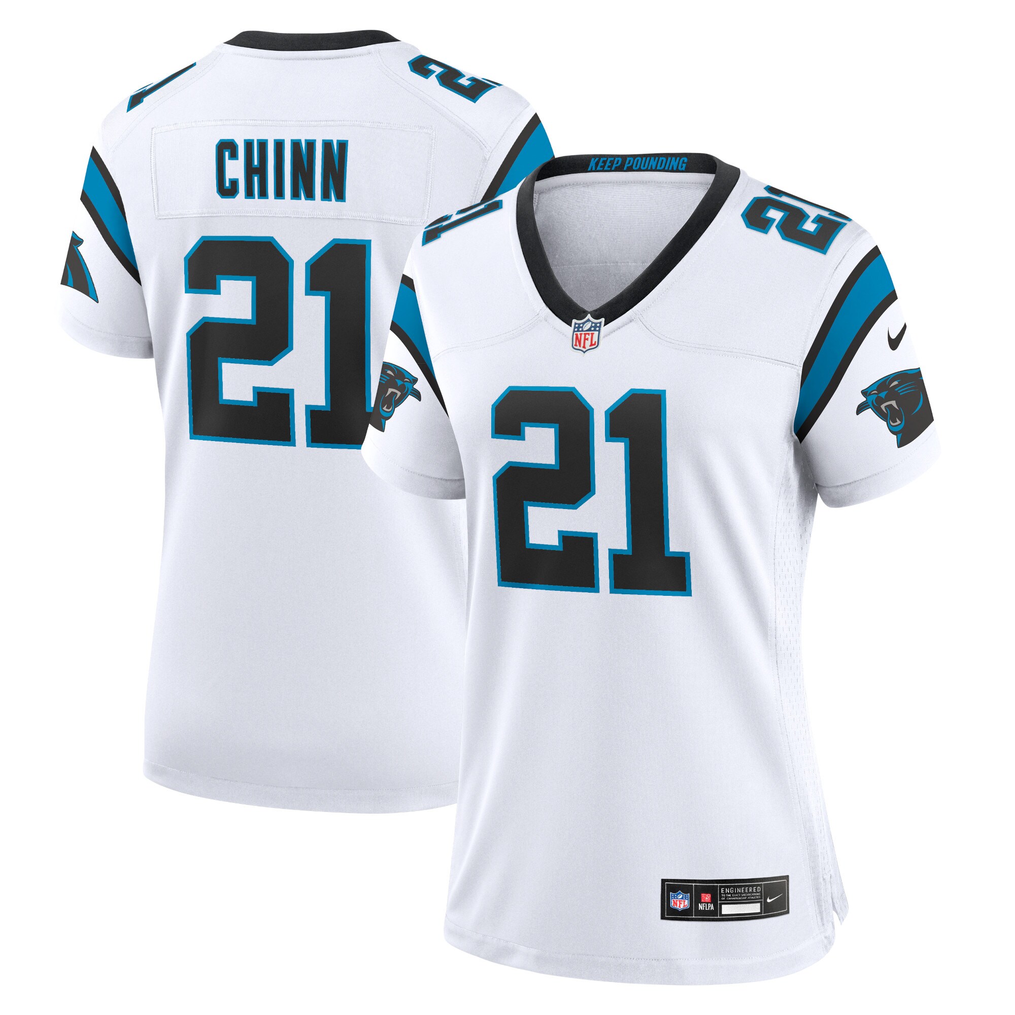 Jeremy Chinn Carolina Panthers  Women's Game Jersey - White