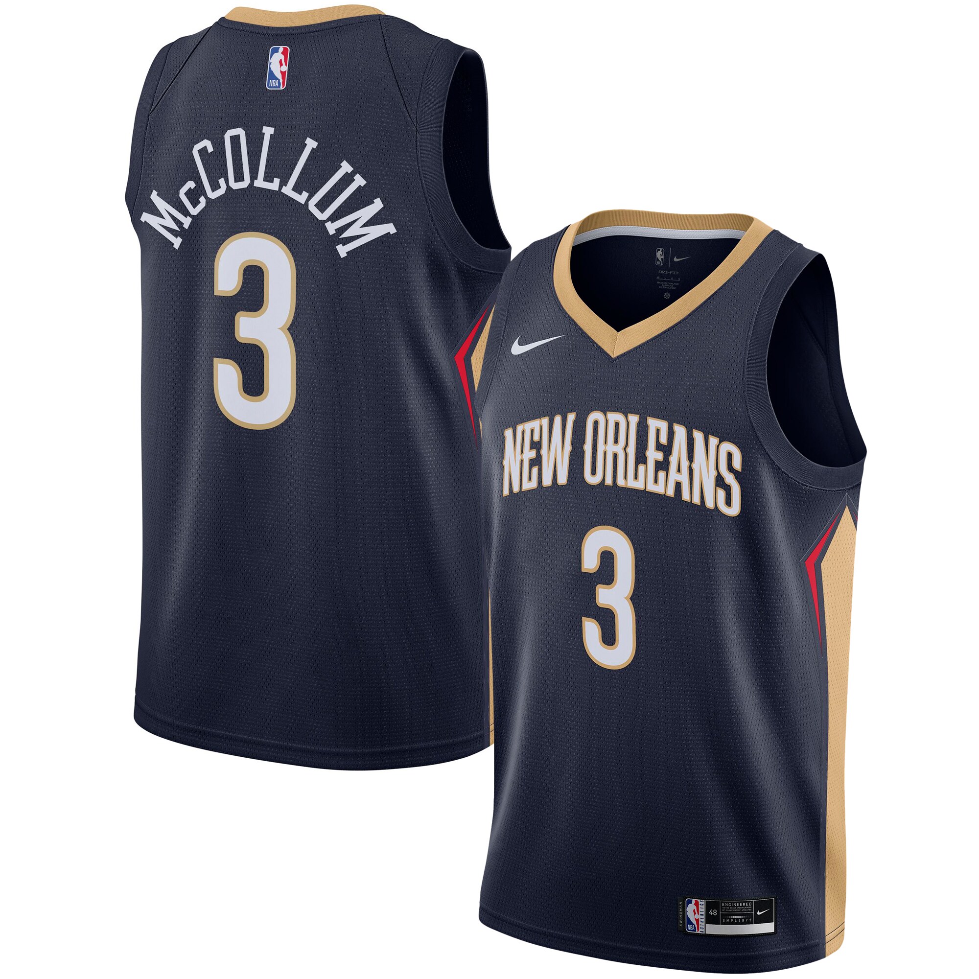 C.J. McCollum New Orleans Pelicans 2021/22 Swingman Jersey - Icon Edition - Navy
