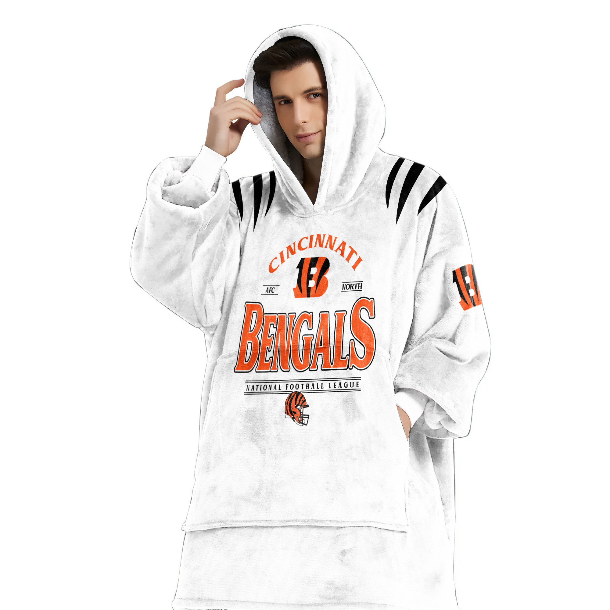 Adult 9 Cincinnati Football Unisex Blanket Hoodie