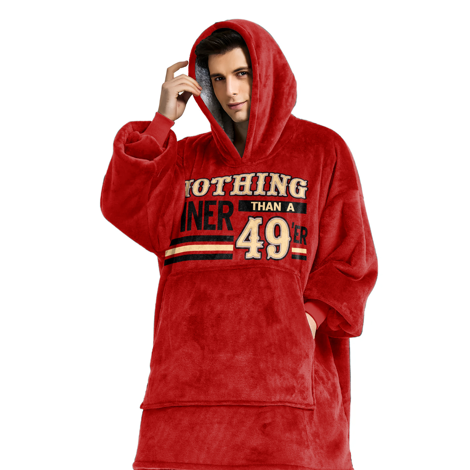 Adult San Francisco 49ers Football Unisex Blanket Hoodie