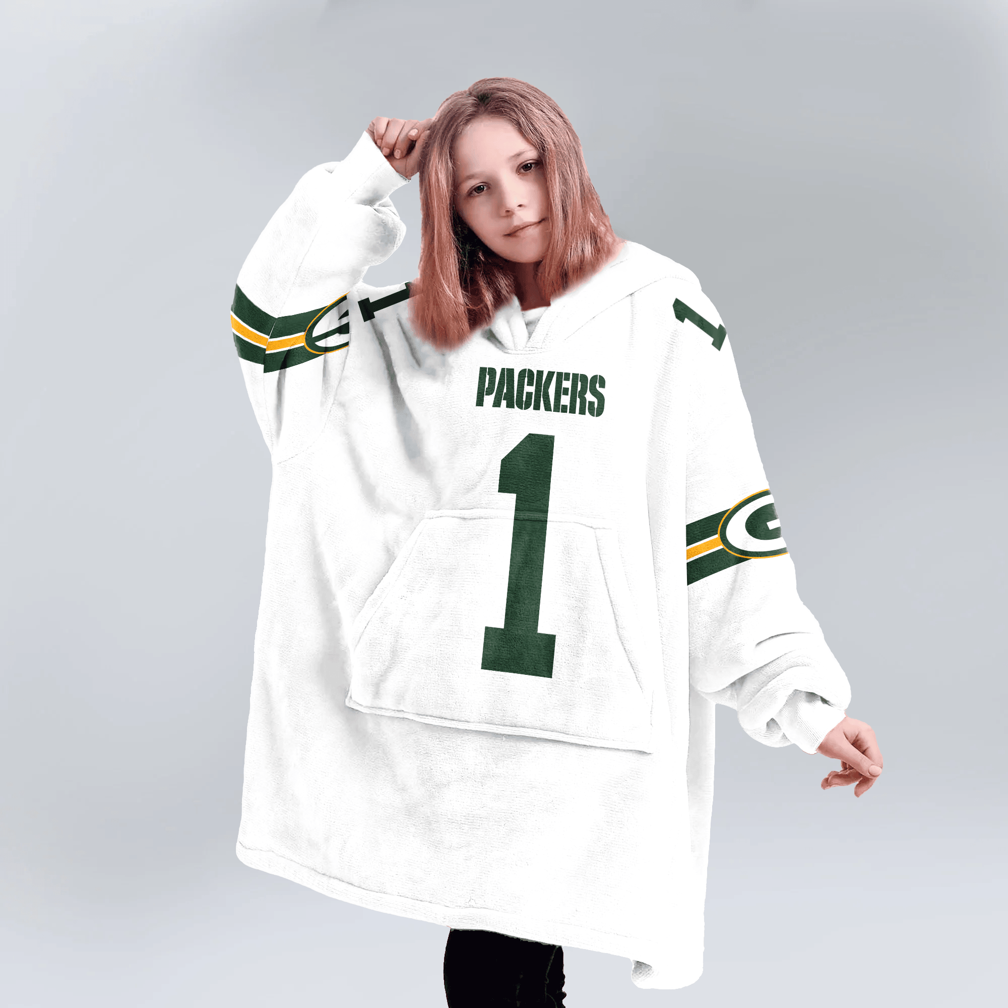 Kid M.P 1 Green Bay Football Unisex Blanket Hoodie