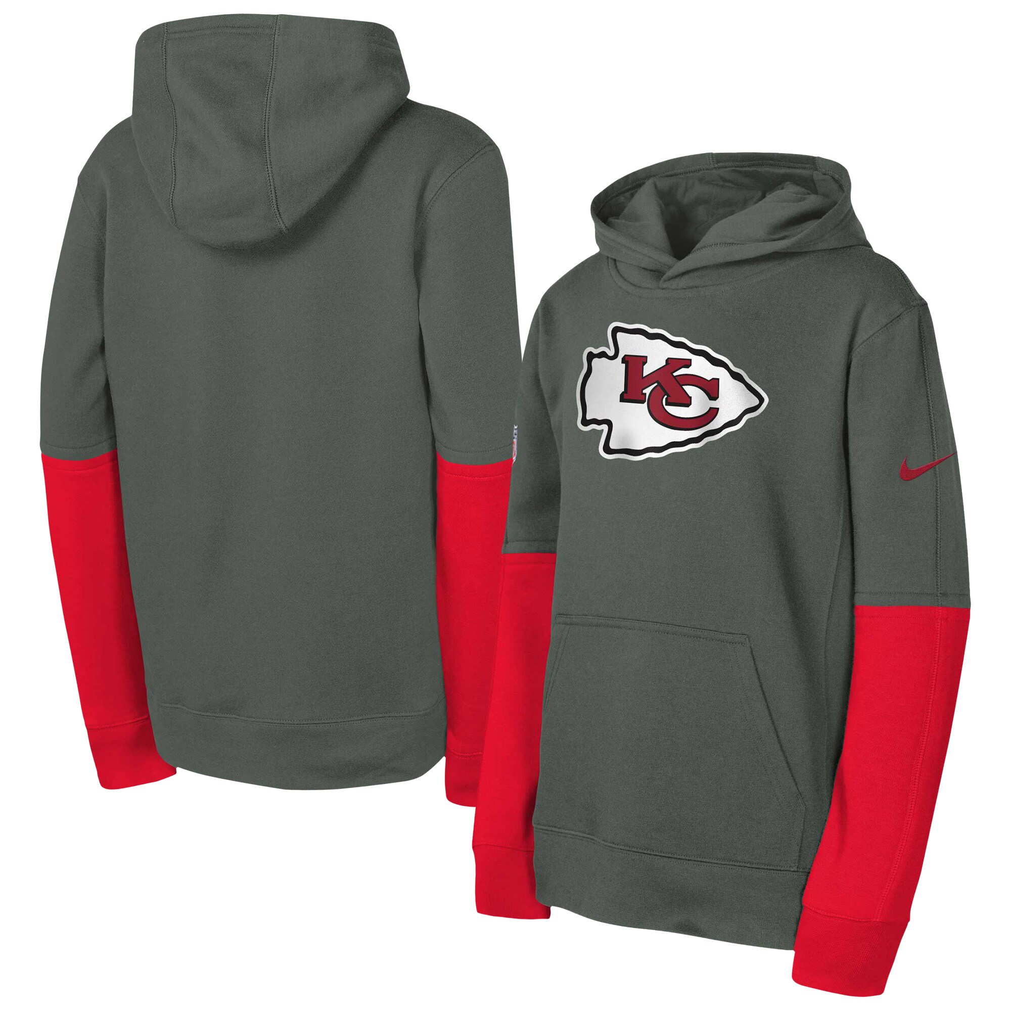 Kansas City Chiefs Youth  Team Issue Club Pullover Hoodie - Anthracite