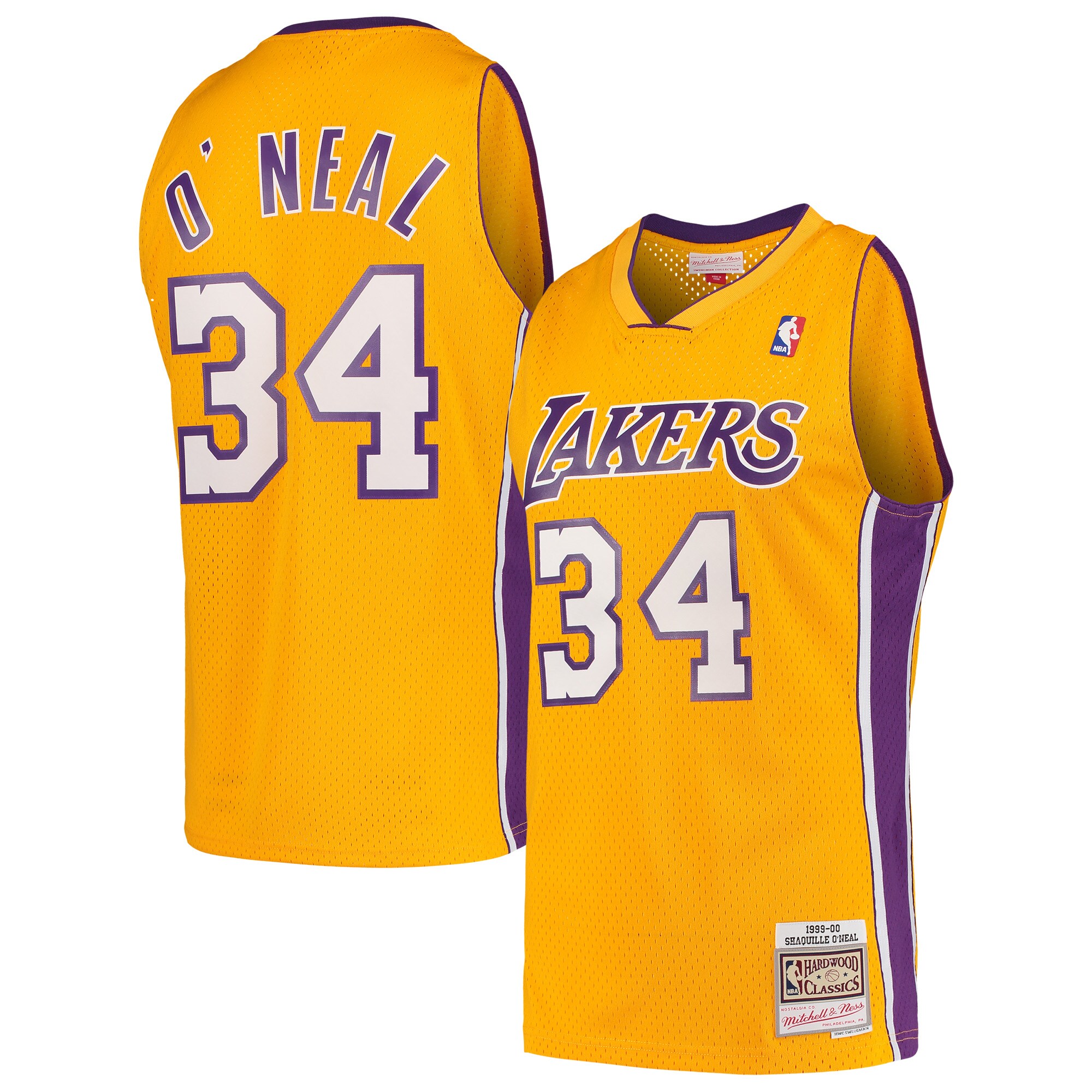 Shaquille O'Neal Los Angeles Lakers Mitchell & Ness Hardwood Classics 1999/00 Swingman Jersey - Gold