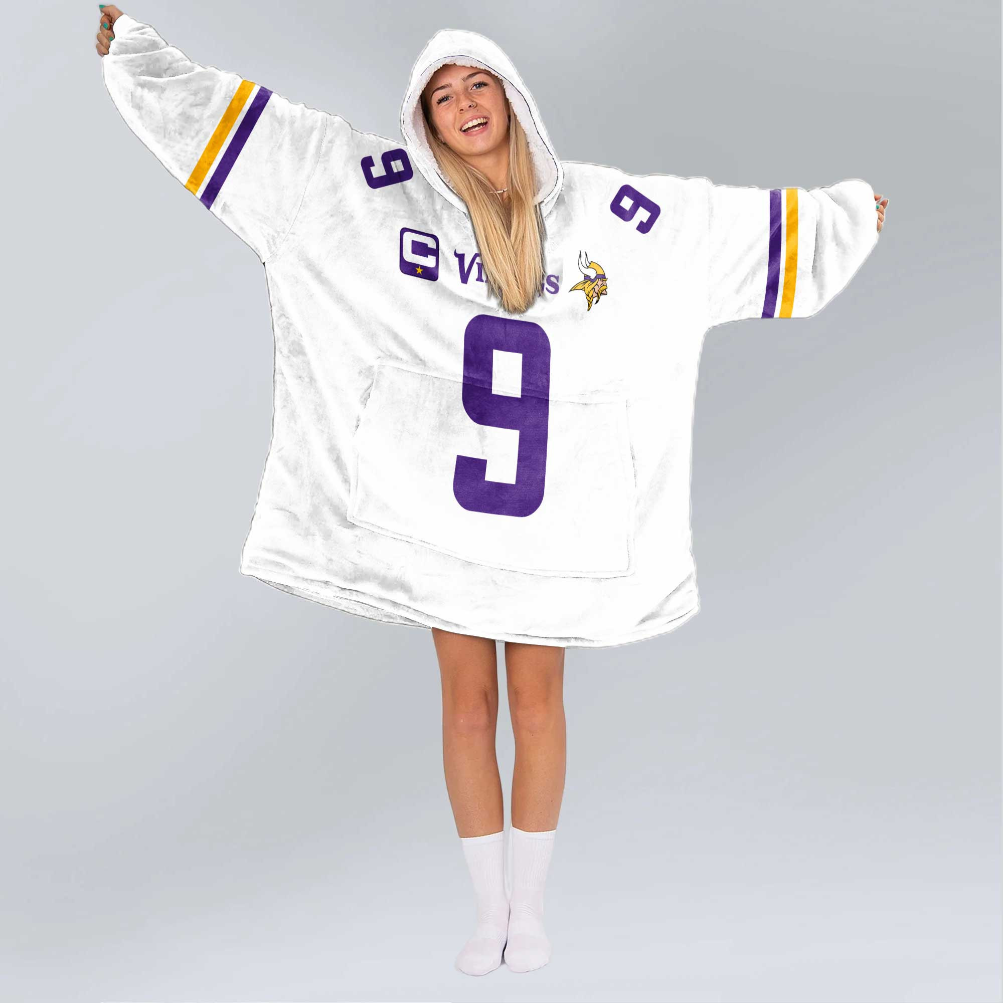 Adult Captain 9 Minnesota Football Unisex Blanket Hoodie