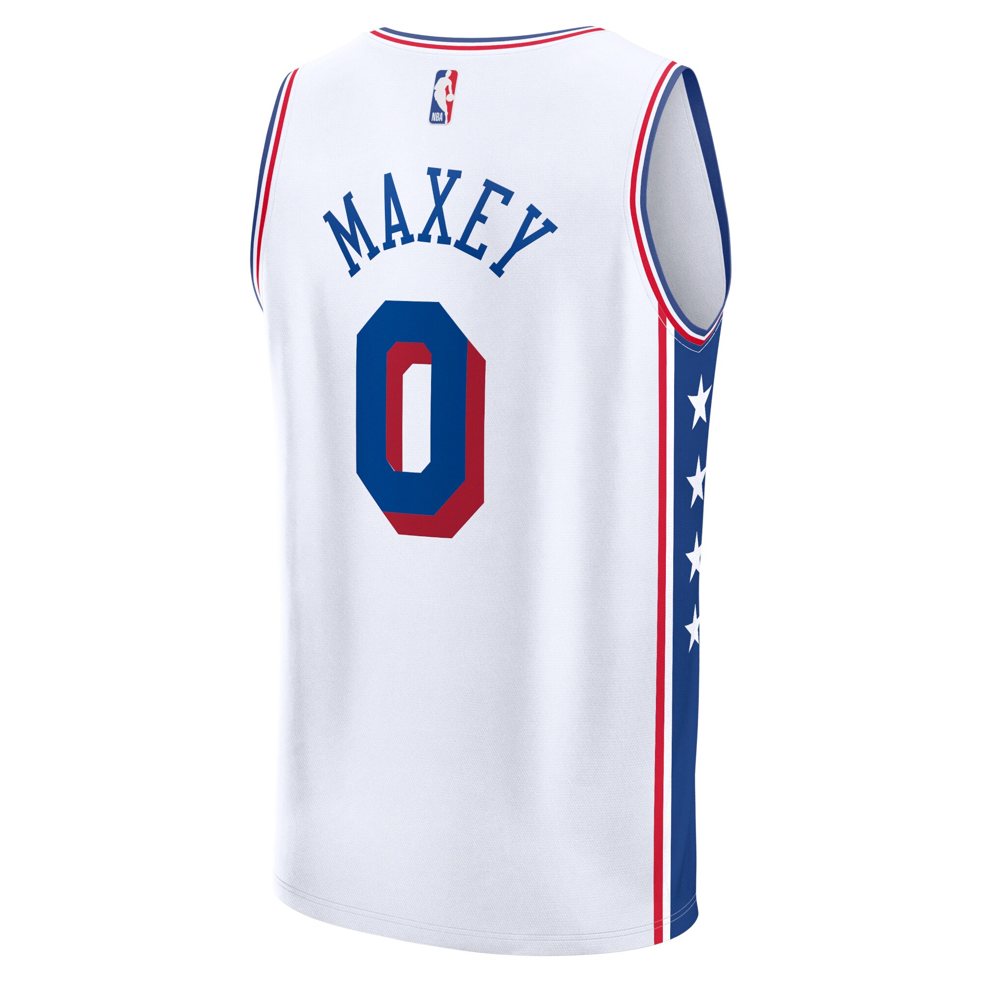Men's Philadelphia 76ers Tyrese Maxey  White 2023/24 Fast Break Replica Jersey - Association Edition
