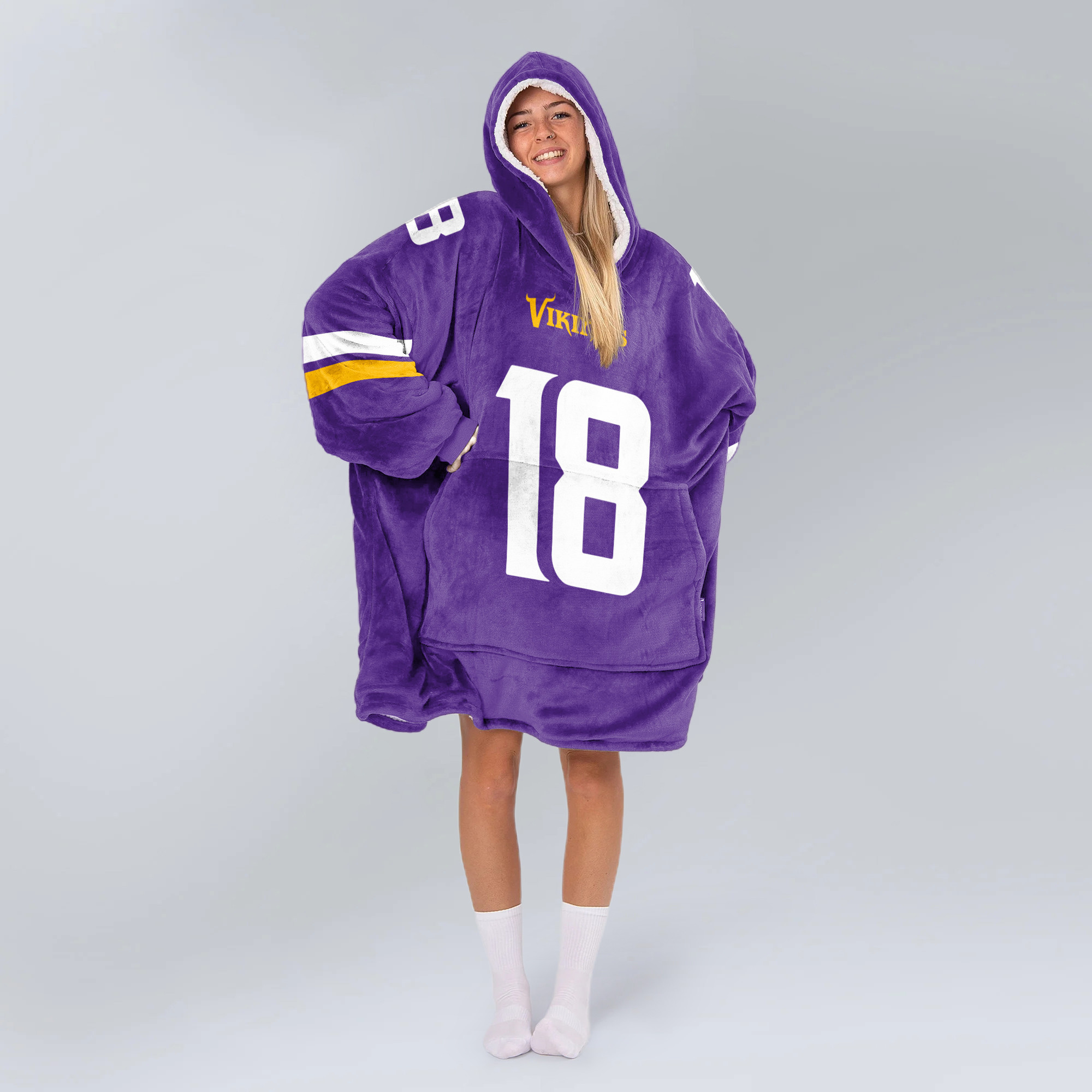 Adult 18 Minnesota Football Unisex Blanket Hoodie