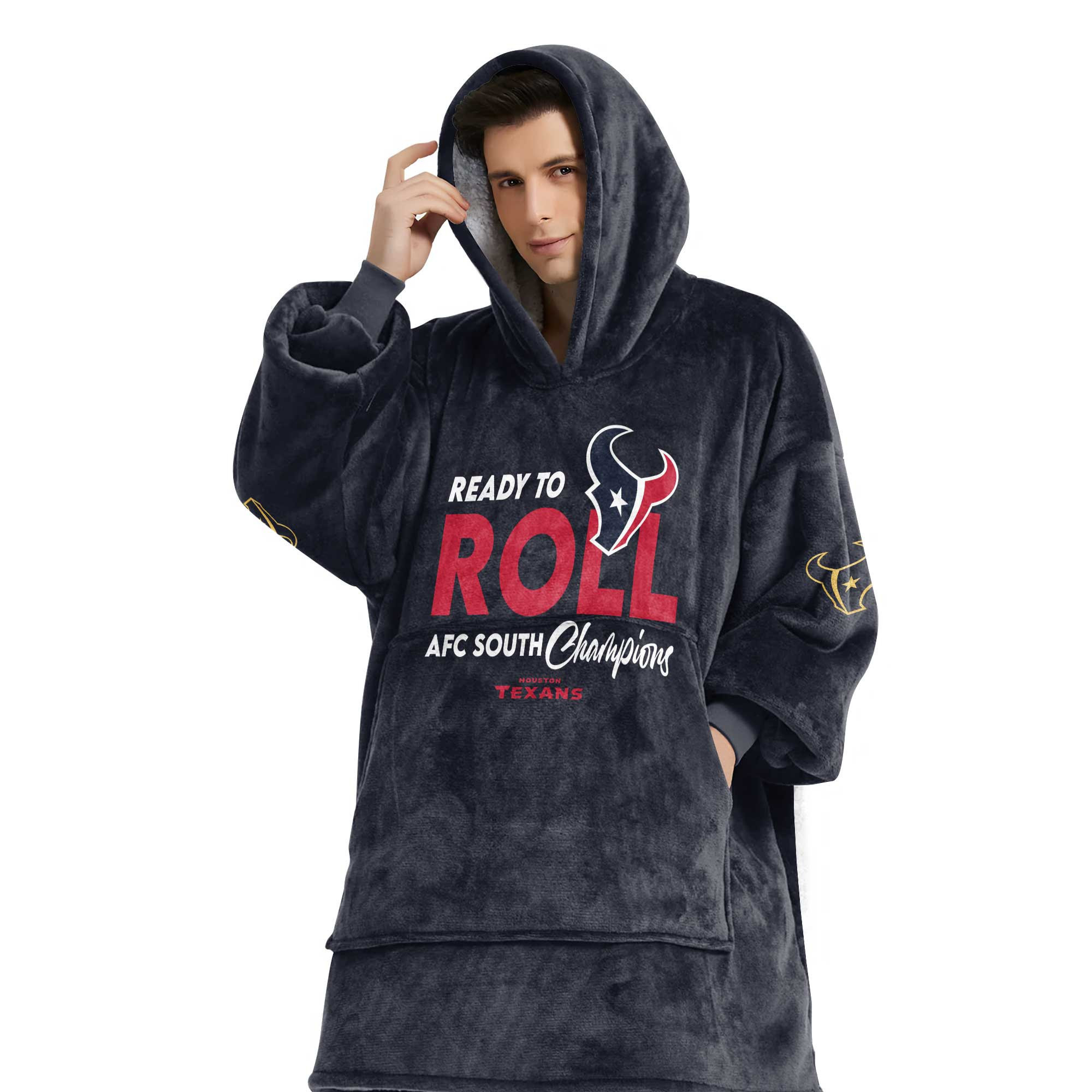 Adult Houston Football Unisex Blanket Hoodie