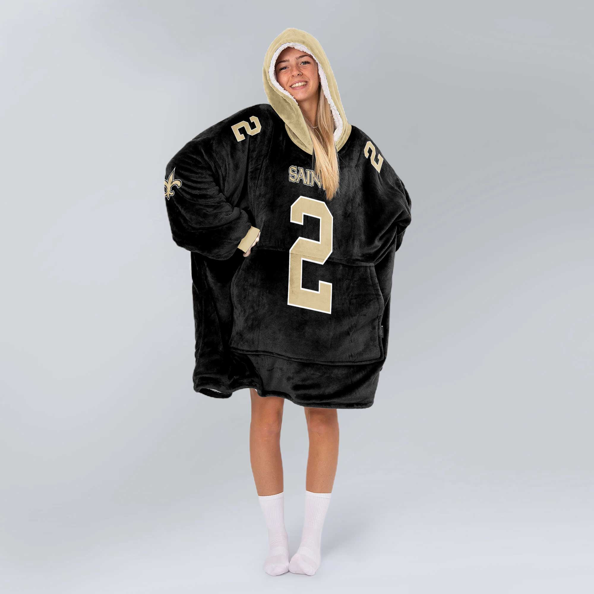 Adult S.R 2 New Orleans Football Unisex Blanket Hoodie