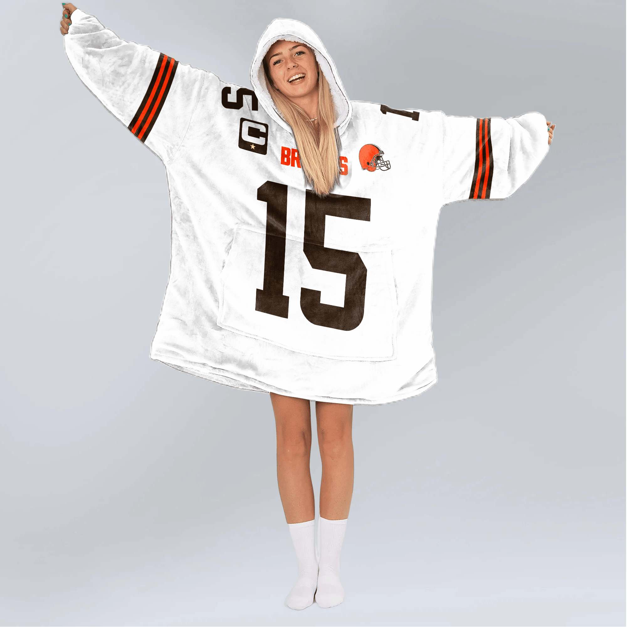 Captain J.F 15 Cleveland Football Unisex Blanket Hoodie