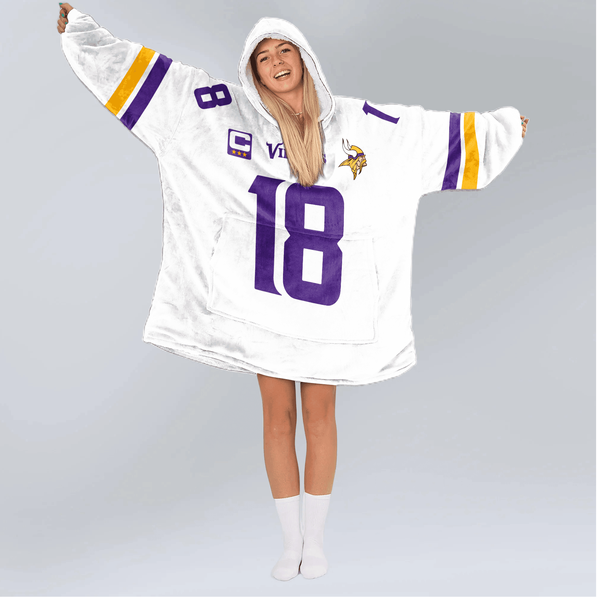 Captain 18 Minnesota Football Unisex Blanket Hoodie