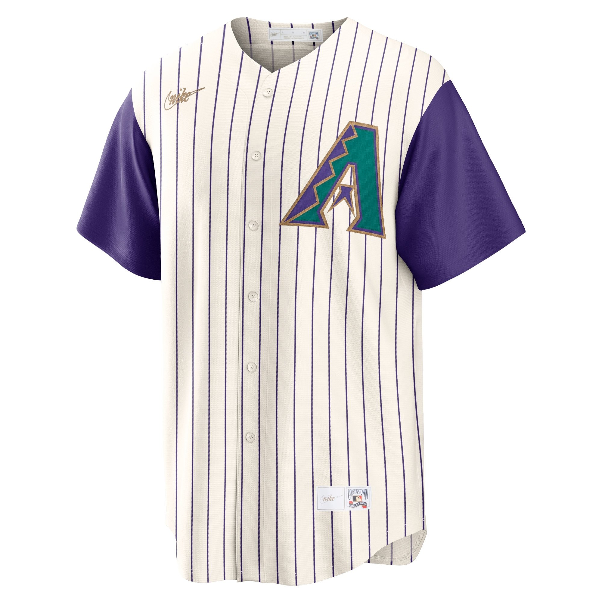 Men's Arizona Diamondbacks Randy Johnson  Cream/Purple Alternate Cooperstown Collection Player Jersey