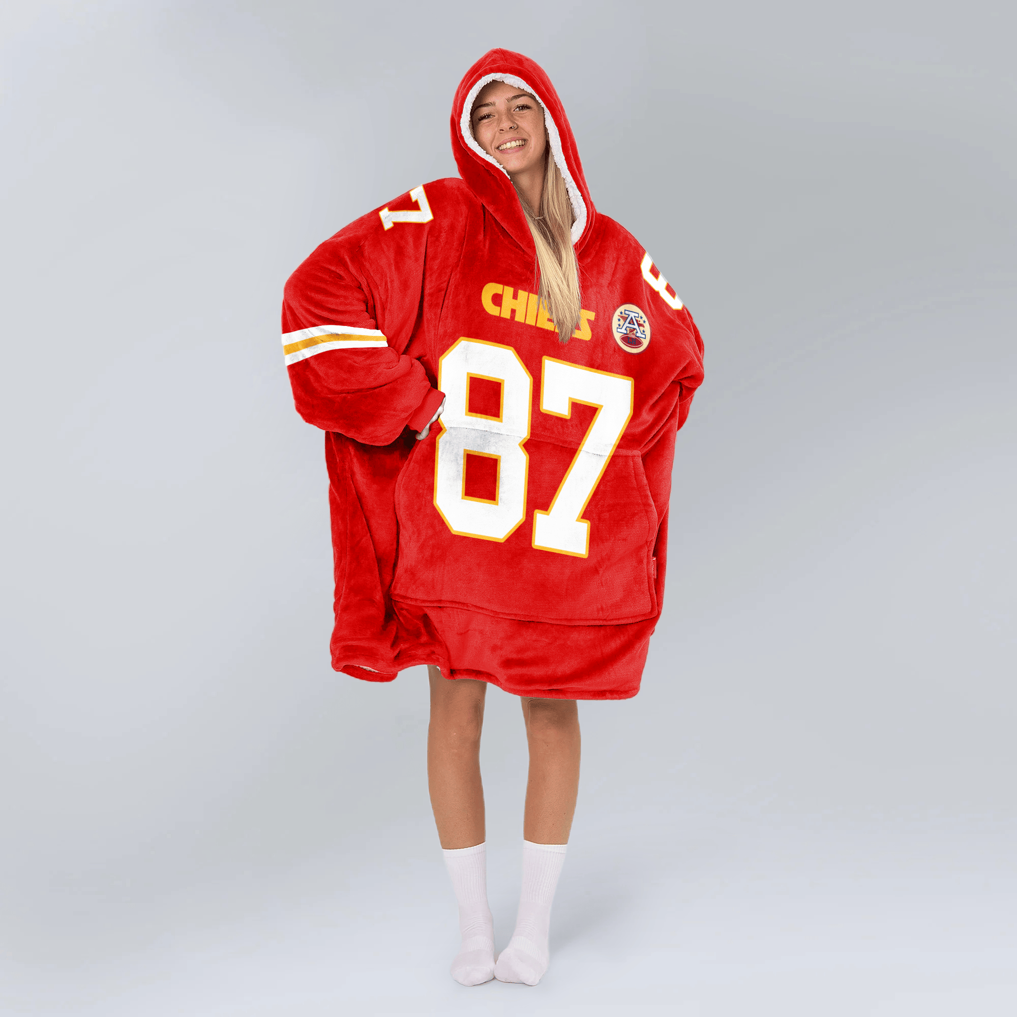 Adult T.K 87 Kansas City Football Unisex Blanket Hoodie